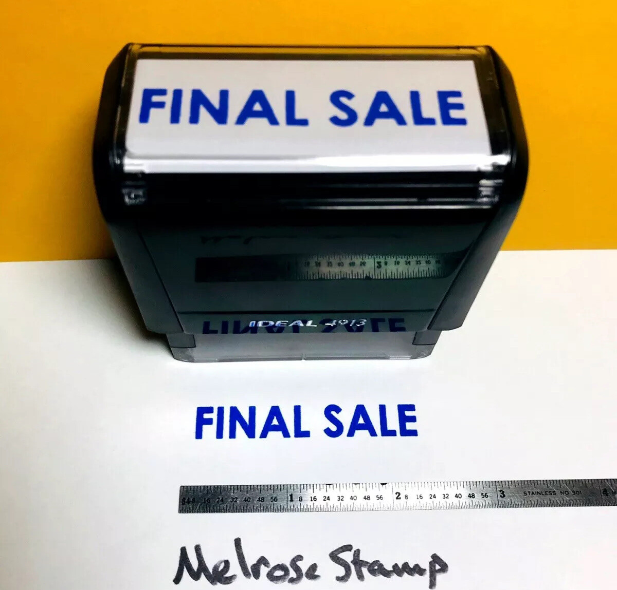 Final Sale Rubber Stamp Blue Ink Ideal 4913