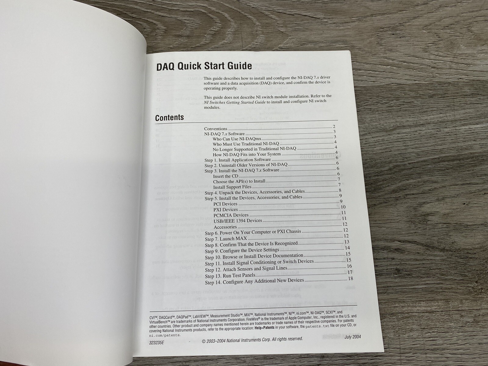 National Instruments 323235D-01 - NI-DAQ 7 Quick Start Guide