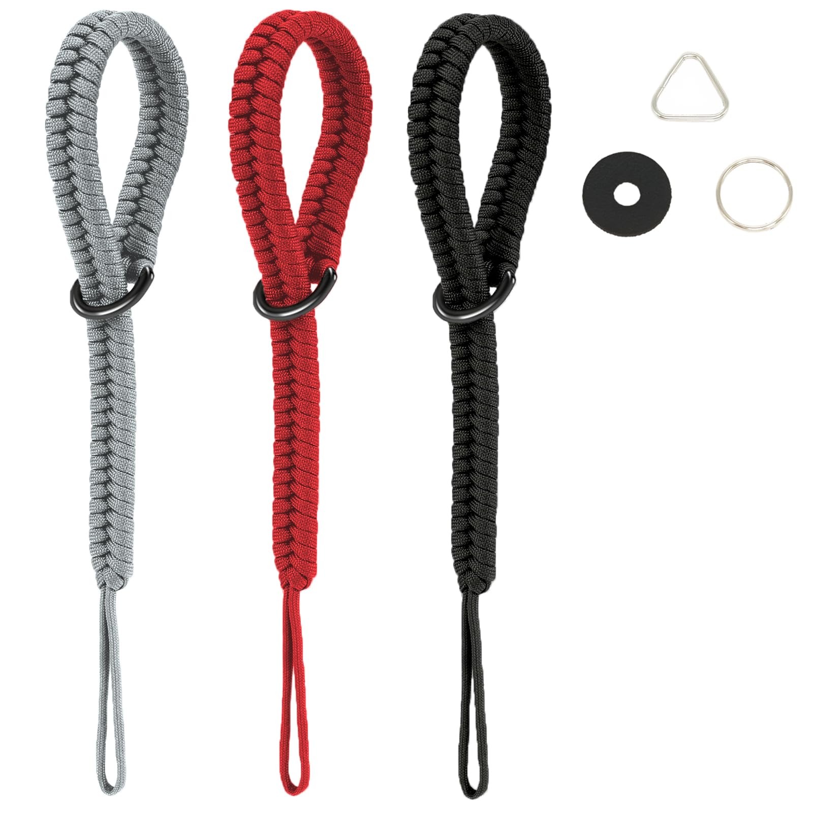 Zilotusnte Camera Wrist Strap, Rope Small, Black, Red, Silver Gray