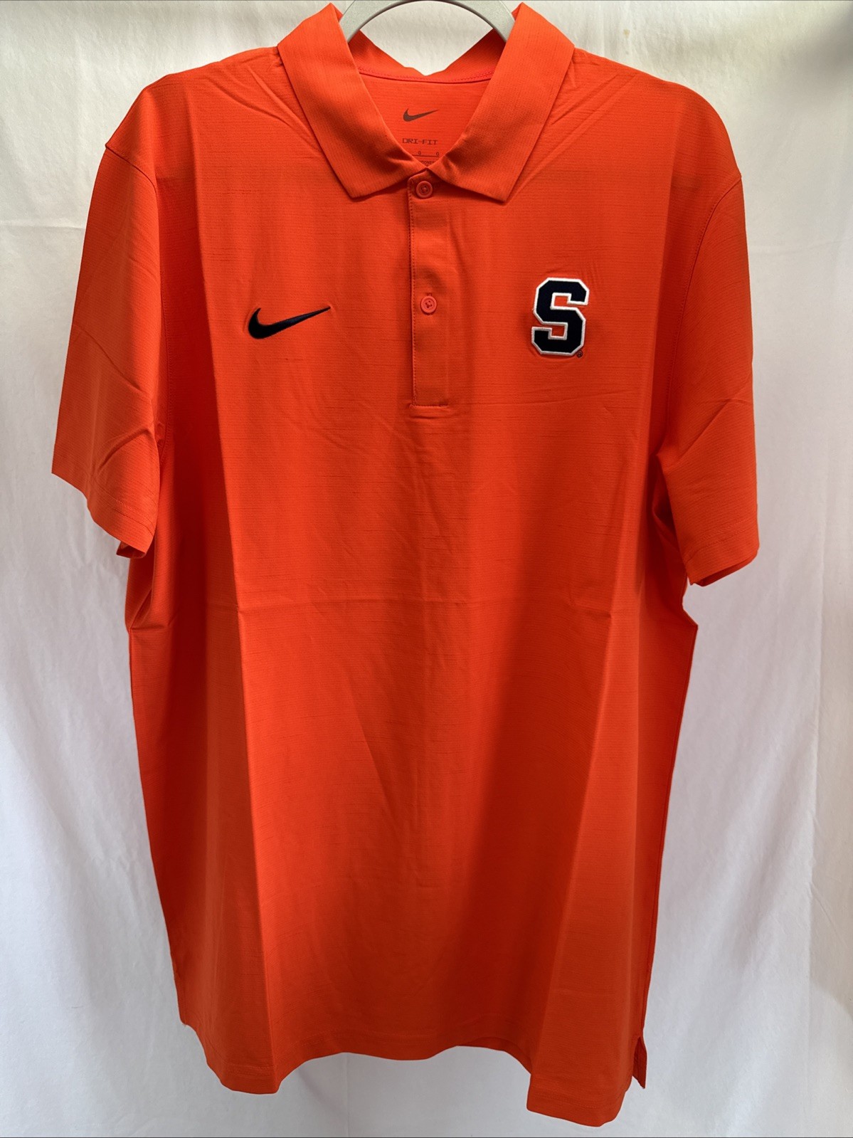 Syracuse Nike Dri-FIT Polo Short Sleeve Men’s S M L XL “S” Logo NCAA Orange