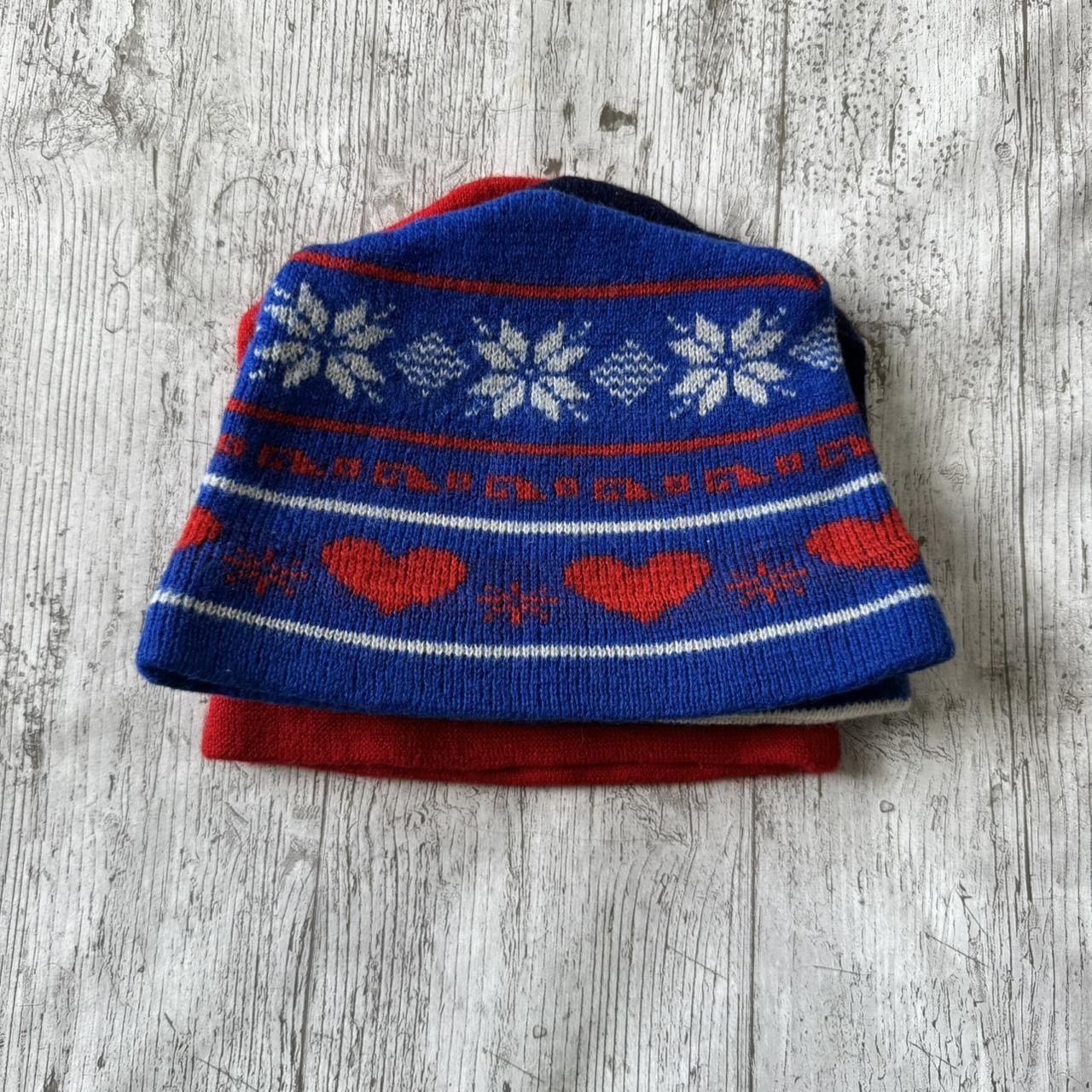 Vintage retro 80s Ski hat beanie bundle x 4 Snowboard wool snowflake heart