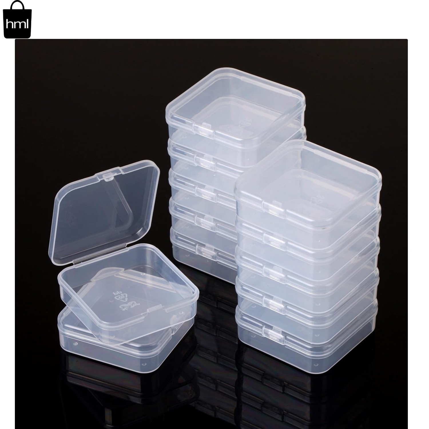 Durable 12-Piece Clear Plastic Bead Storage Box | Snap & Water-Resistant Design
