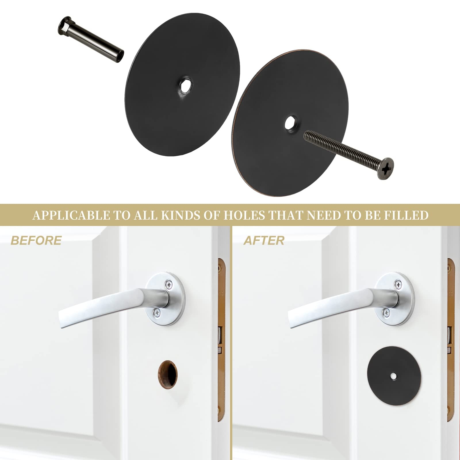 NAUBEA 1 Pack Door Hole Cover Plate Oil Rubbed Bronze