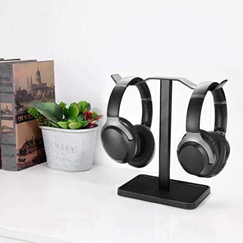 Stable Headphone Stand Aluminum Dual Headset Holder Desk Display Earphone Hanger