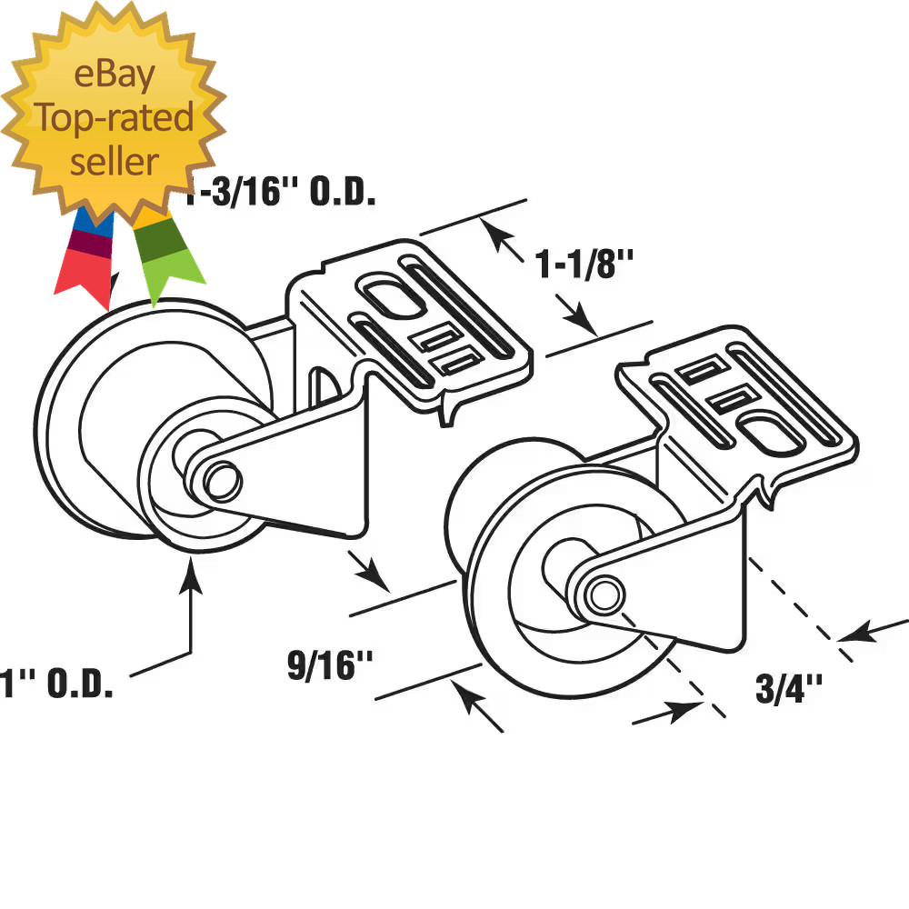 1 In., Front Drawer Guide Rollers