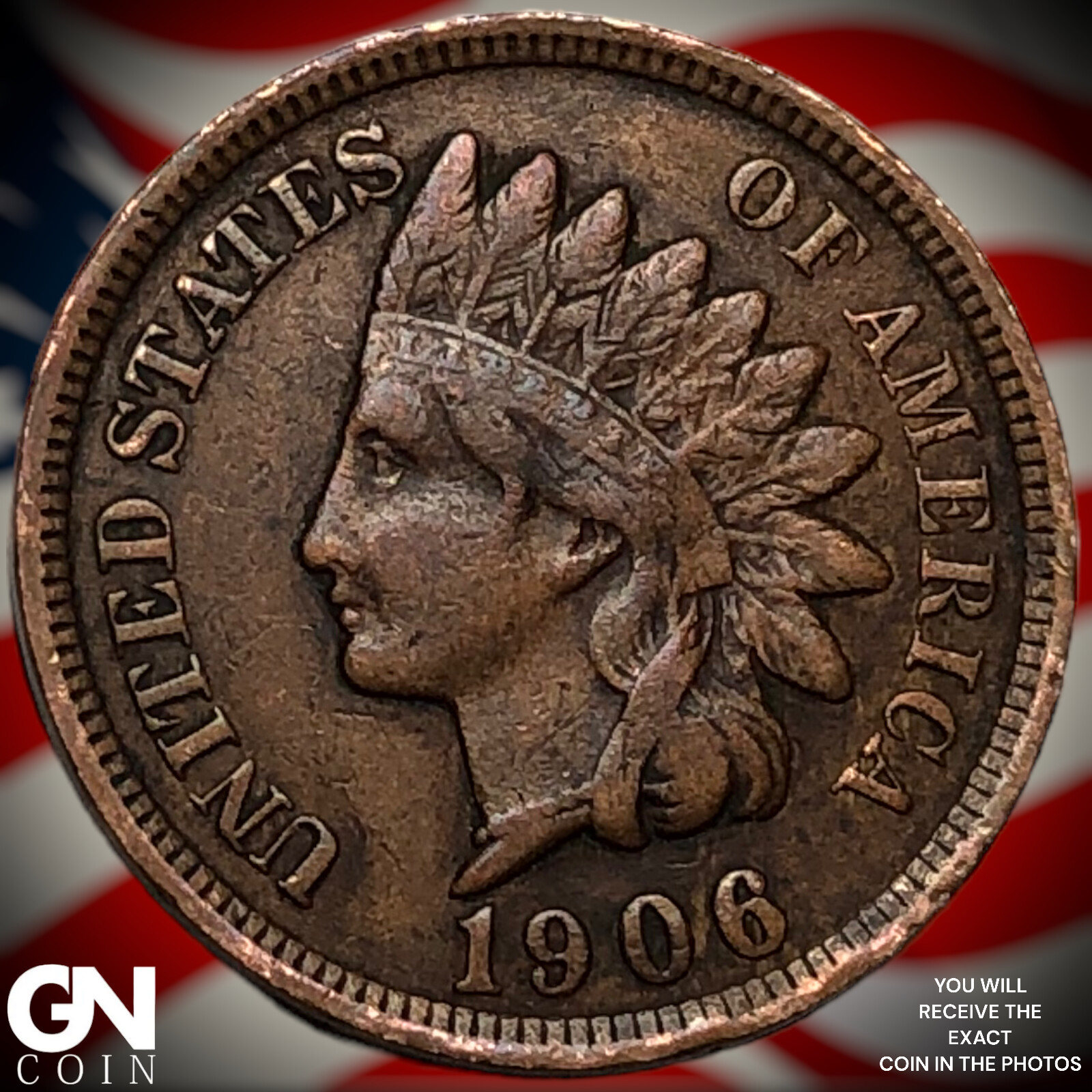 1906 Indian Head Cent Penny X0941