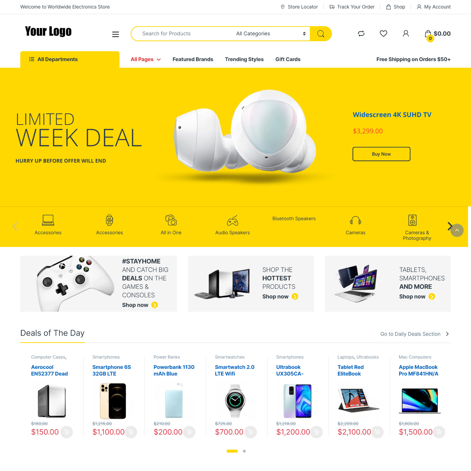 Electronic Online Store Website Design with Free Web Hosting & Installation