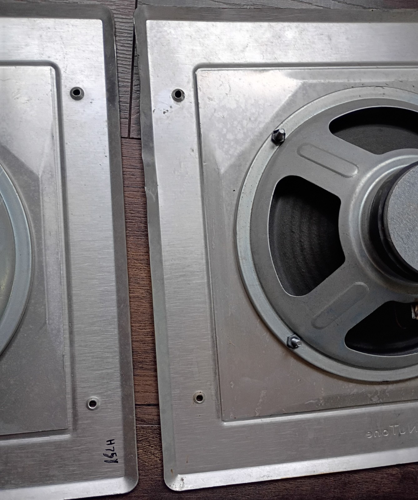 Nutone Stainless Steel Flat Wall Speakers Indoor Outdoor Mid Century Sound&Deco