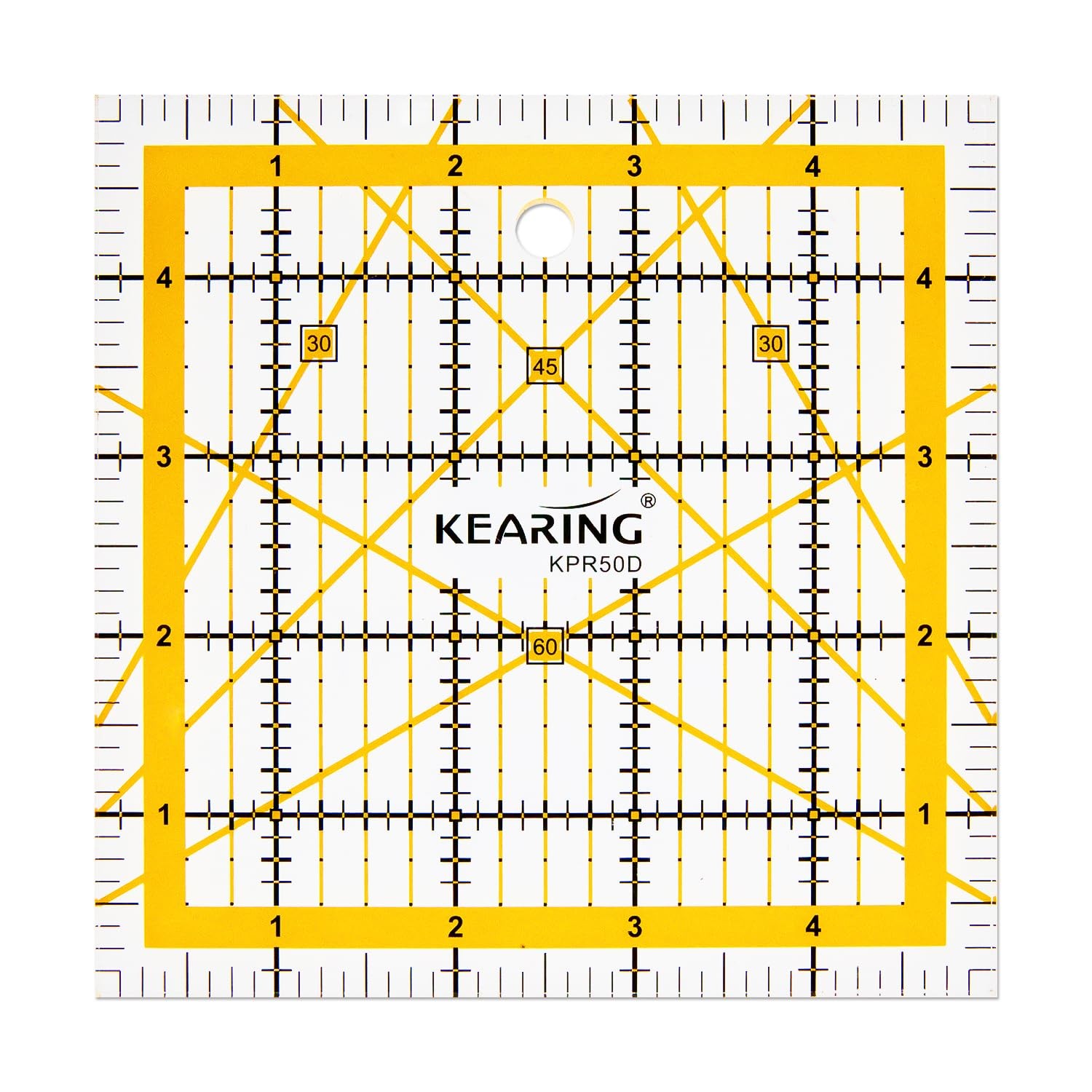 KERING Patchwork Quilting Ruler - 5x5 inch Non-Slip Acrylic Square for...