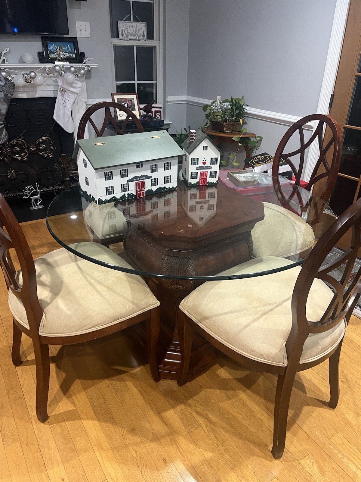 Five Piece Wood Base Dining Set