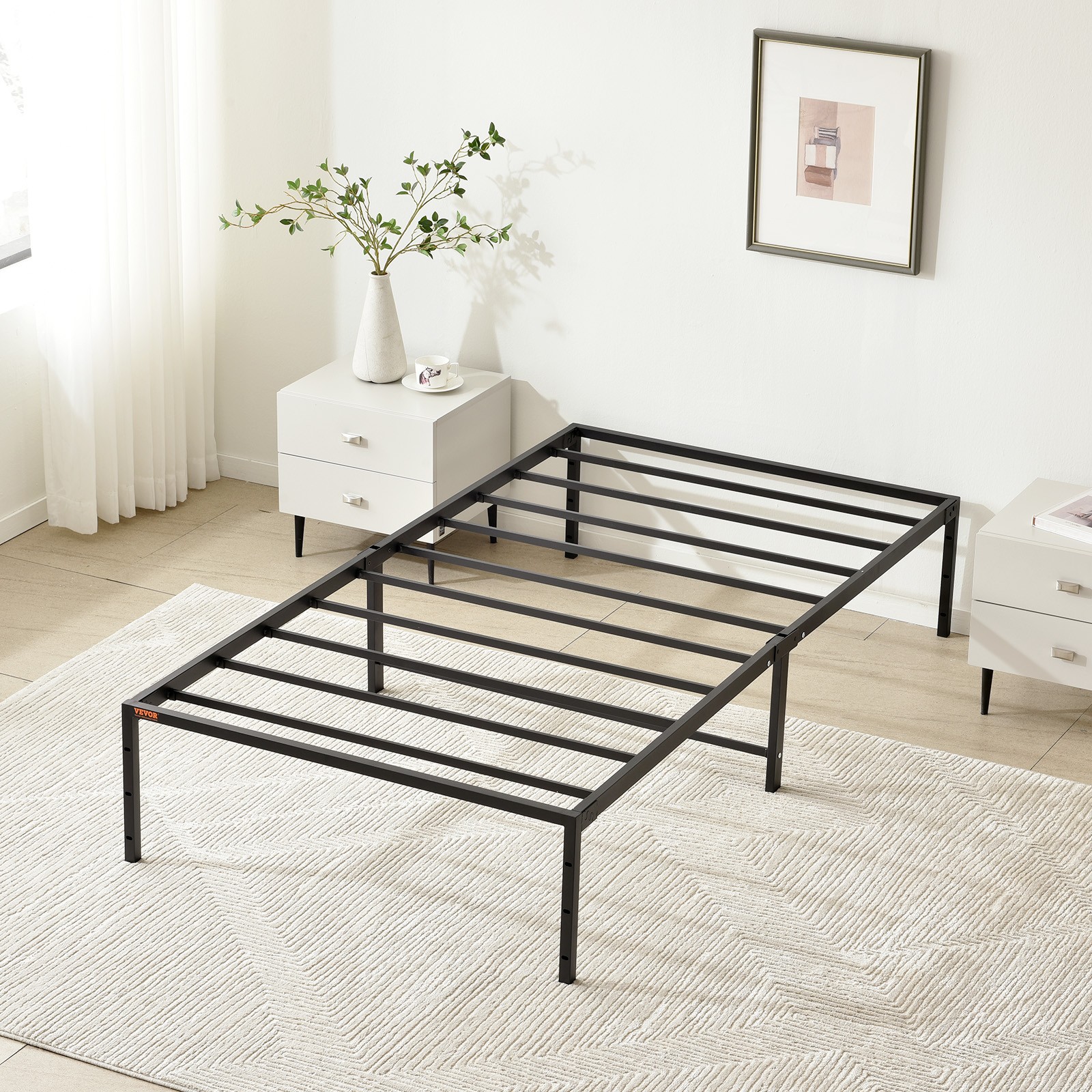 Uimoso Twin Size Bed Frame 14 inch Metal Bed Frame Platform 600 lbs Noise Free