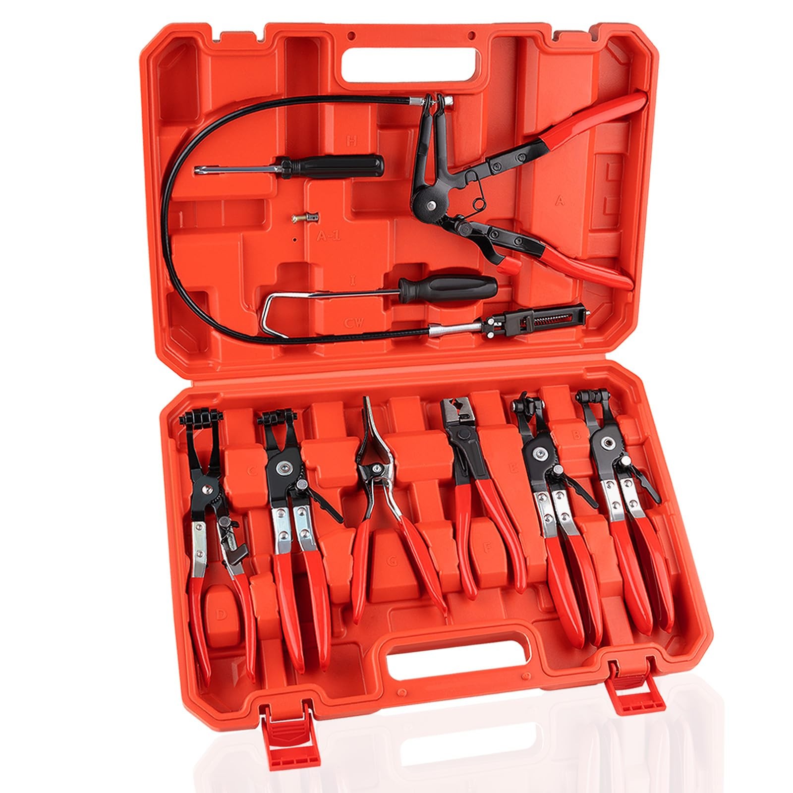 9PCS Hose Clamp Pliers, Long Reach Hose Clamp Tool Remover for Water Hose and