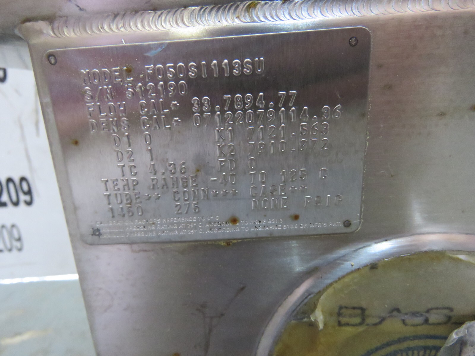 MICRO MOTION MASS FLOW SENSOR F050SI113SU w/ IFT9701I3N3U USED