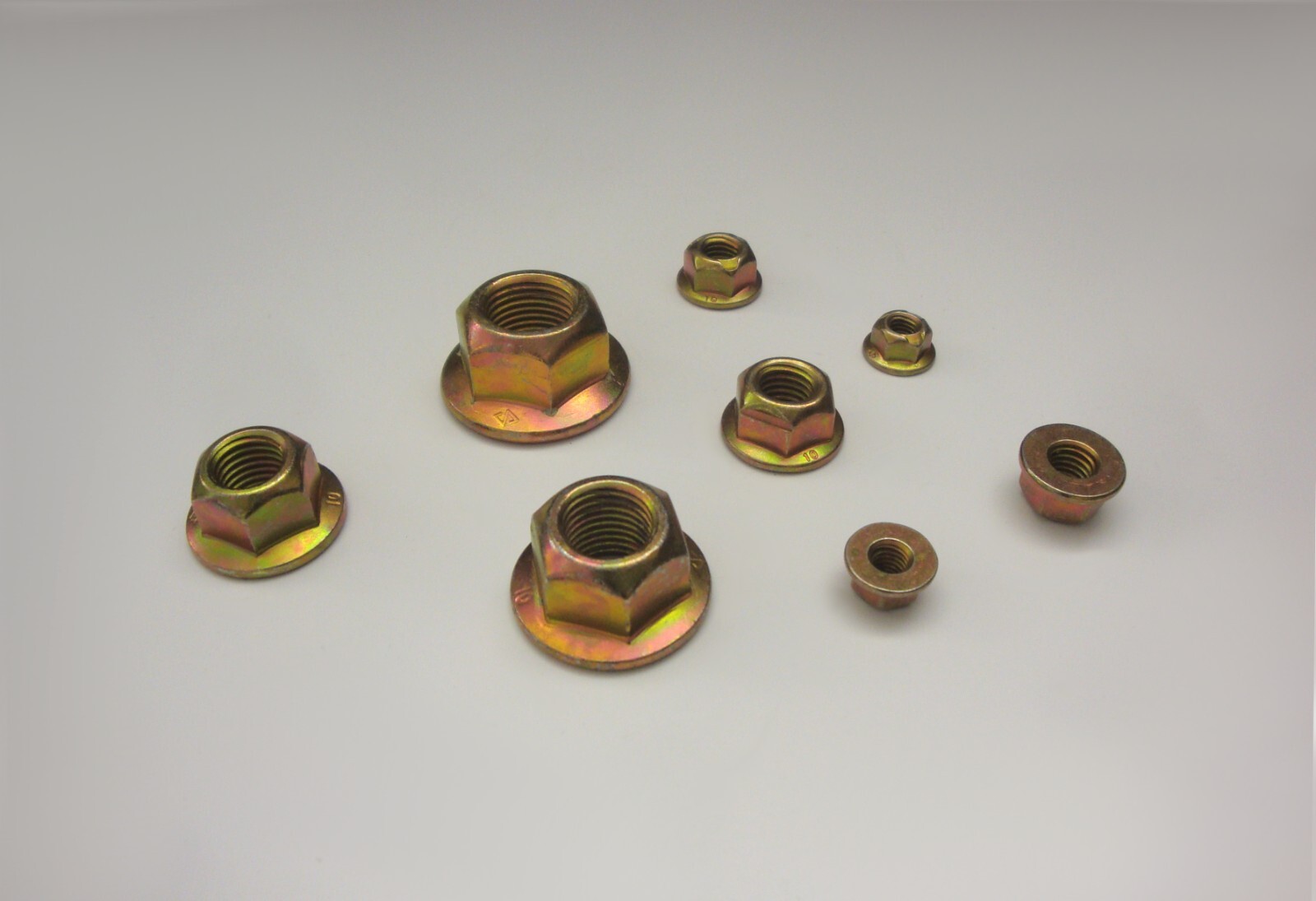Flange All-Metal Lock Nuts 10.9 Yellow Zinc Plated Standard And Fine Threads