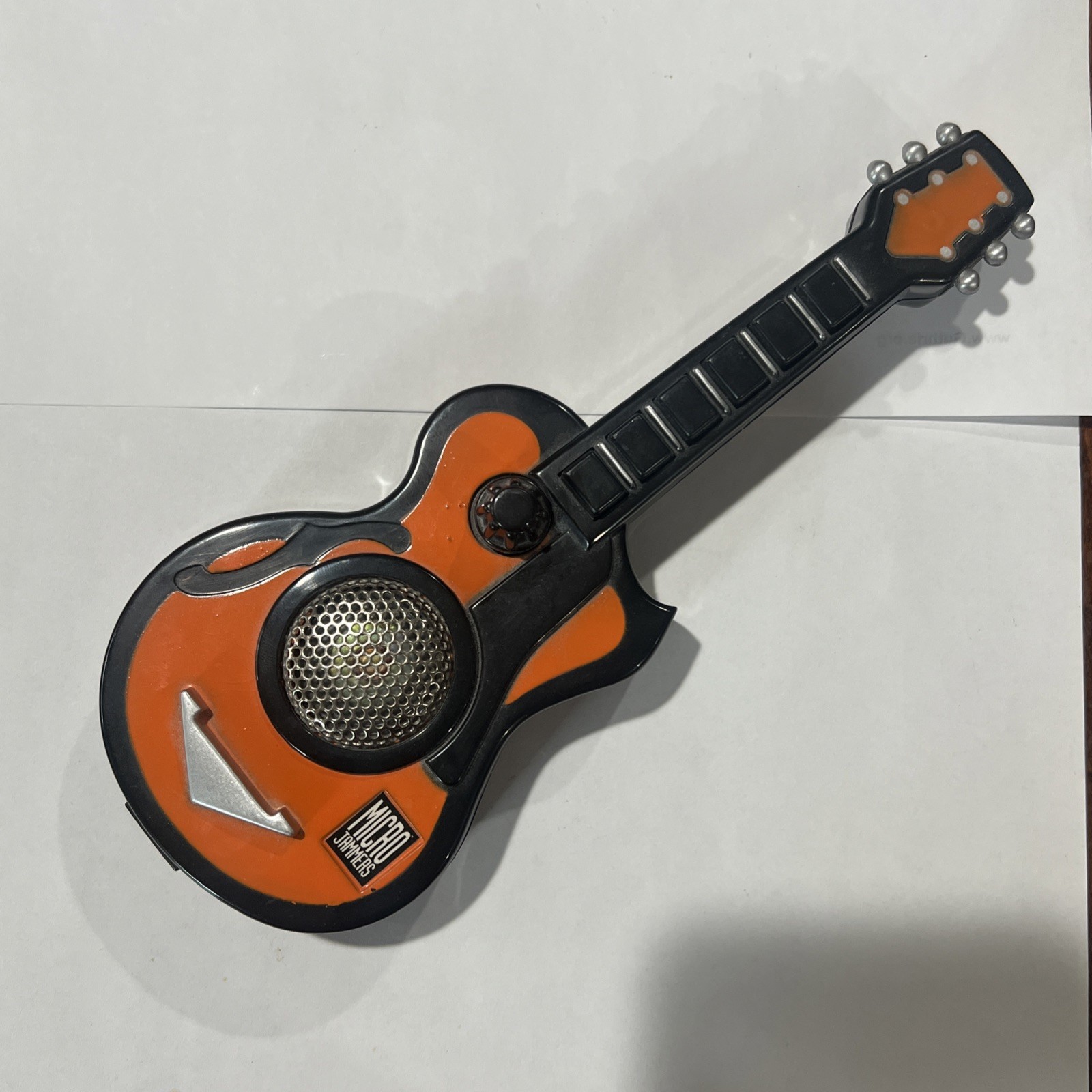 Micro Jammers Mini Guitar 1994 Cap Toys Orange Rhythm Tunes Tested & Working VTG