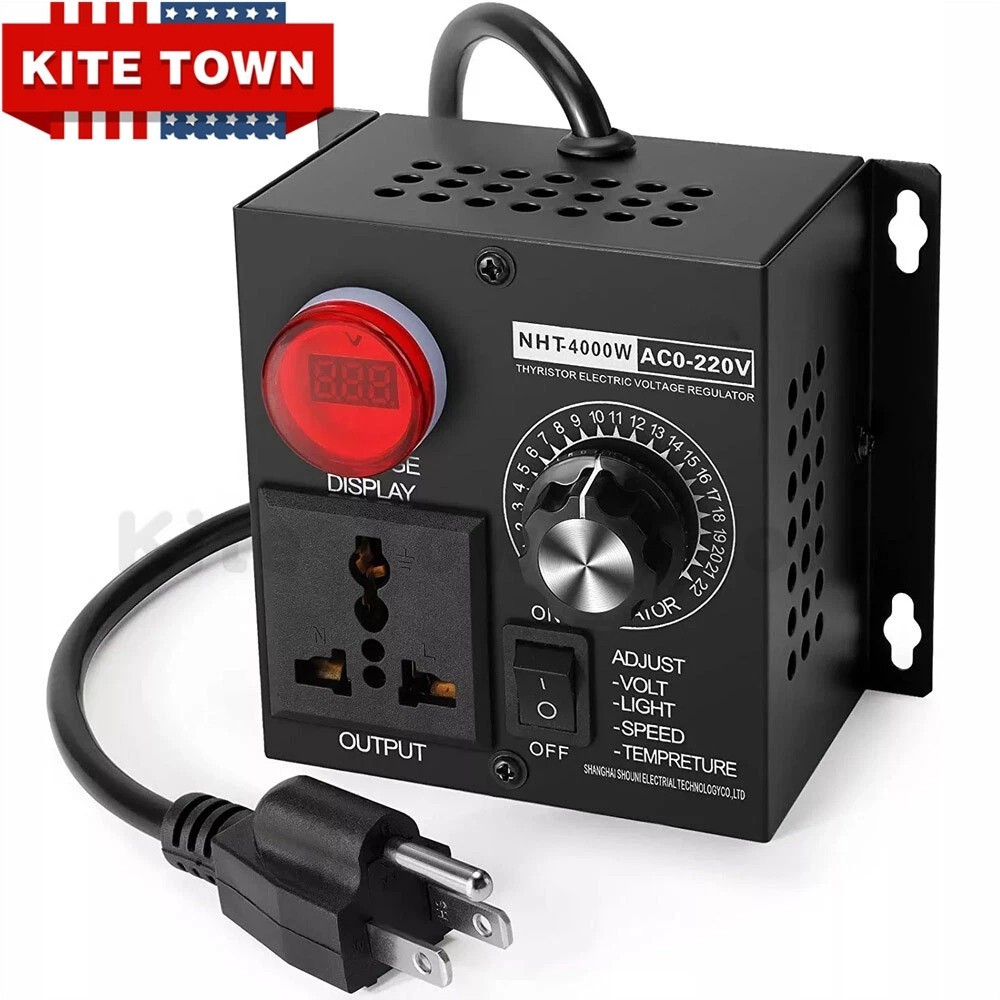 AC 120V~220V 4000W SCR Motor Speed Controller Volt Regulator Thermostat Dimmer