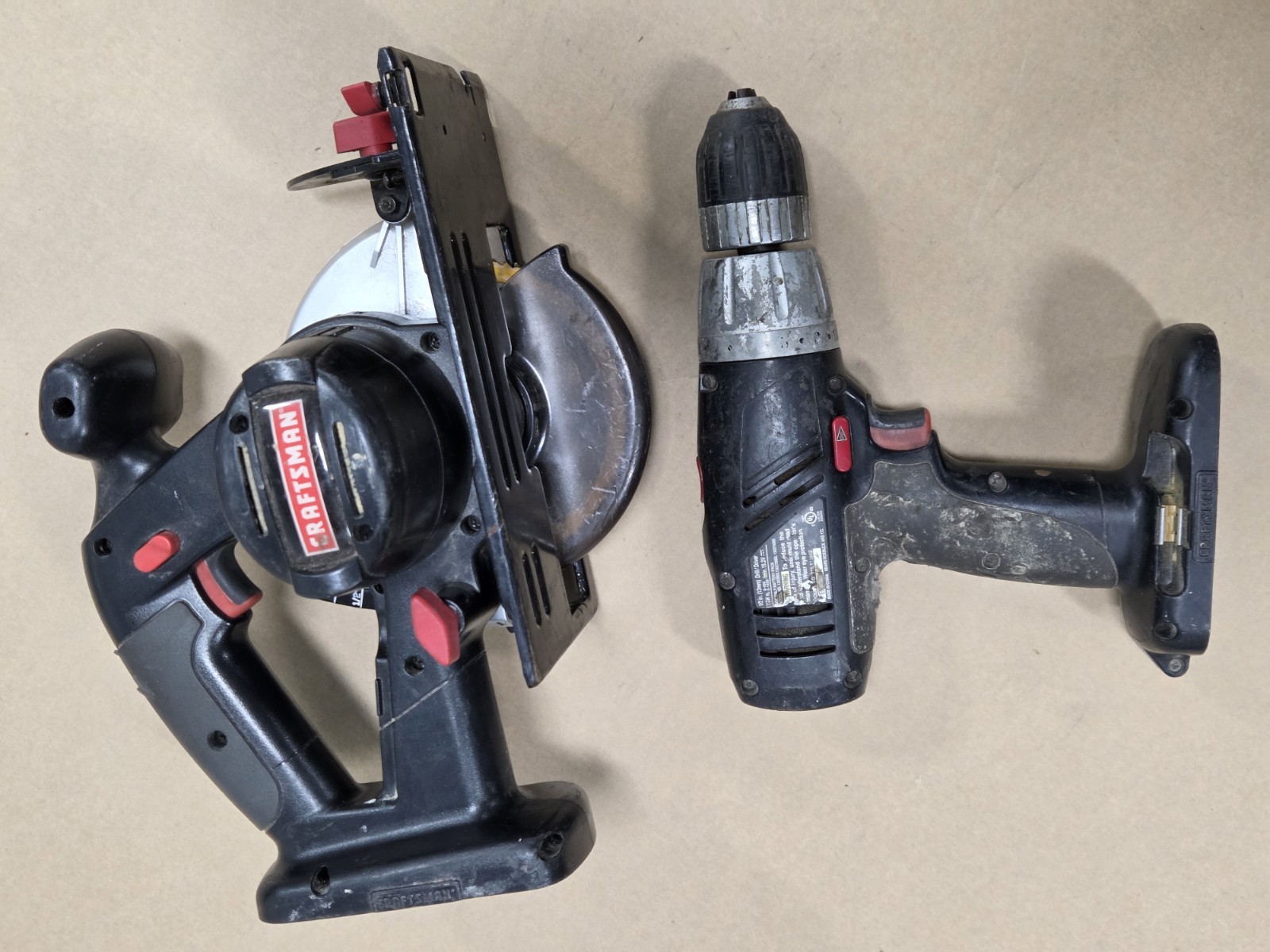Craftsman 19.2v Tool Set - 1/2" Drill, Circular Trim Saw Tested Good