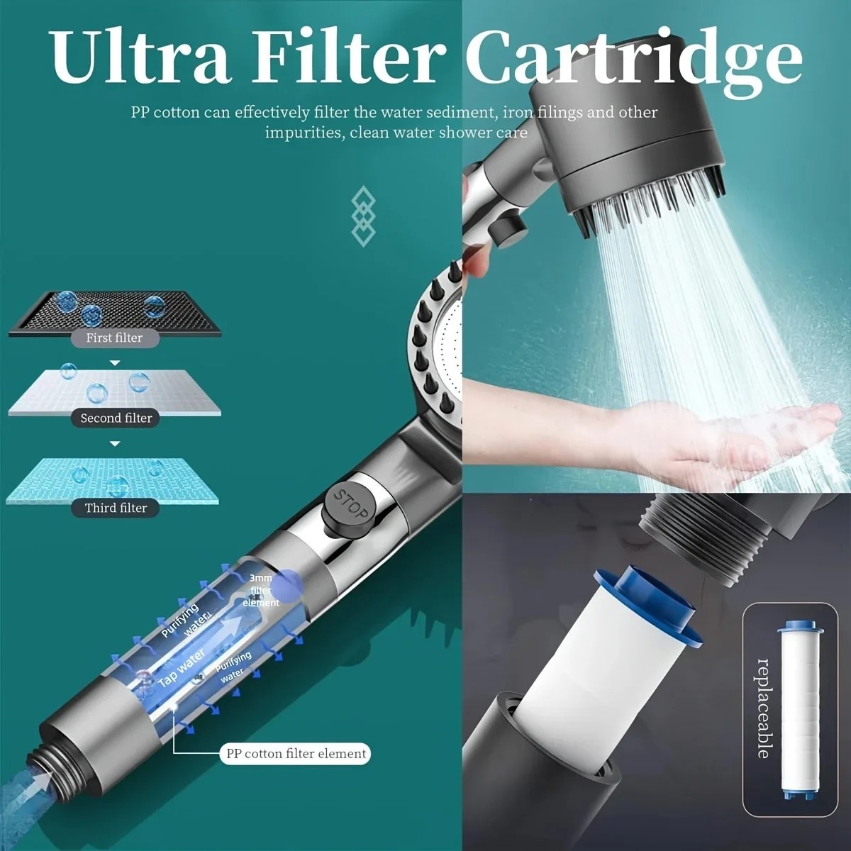 iondrops Filtered Shower Head with Handheld,High Pressure Showerhead