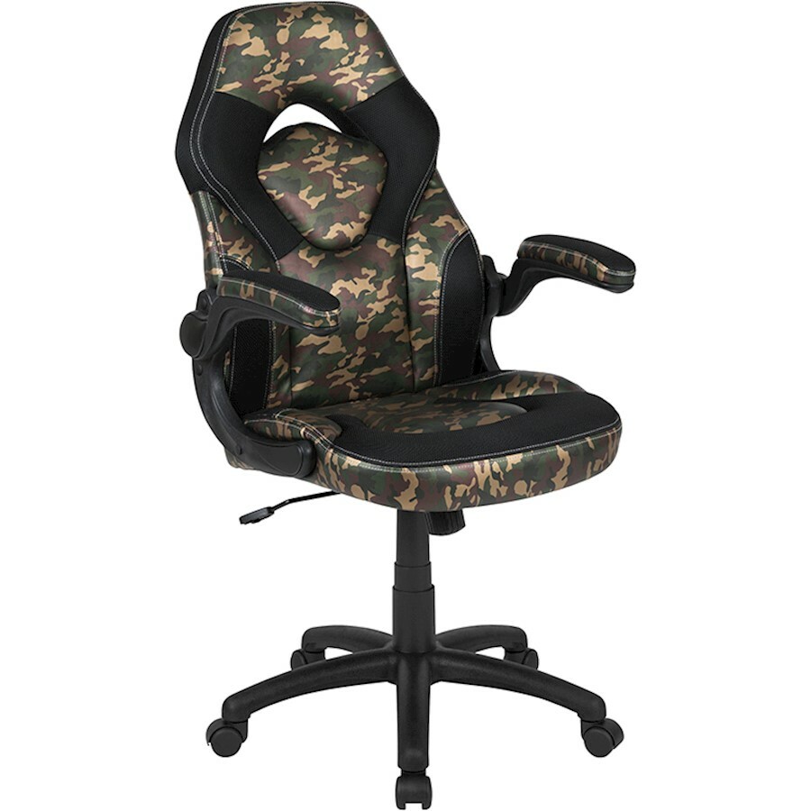Flash X10 Gaming Swivel Chair/Flip-Up Arms, Camouflage - CH-00095-CAM-GG