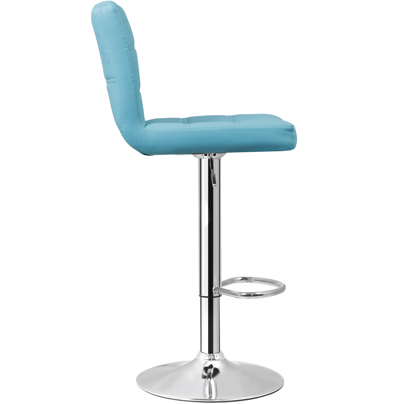 Two Pieces Height Adjustable Indoor Bart Stool 360 Rotation Metal Frame, Blue