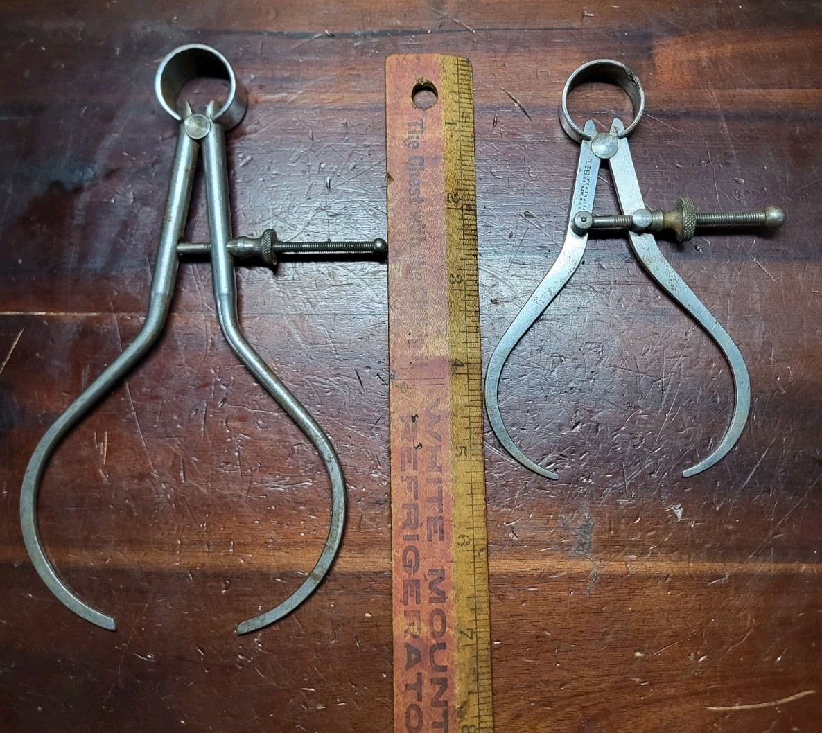 2 Vintage Brown & Sharpe Outside Leg Calipers  7" & 5" No. 811