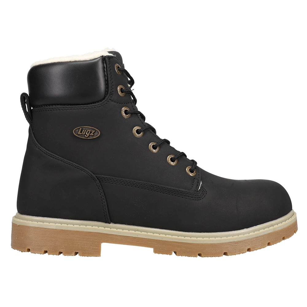 Lugz Brace Hi Fleece Round Toe Lace Up  Mens Black Casual Boots MBRACHFD-0031