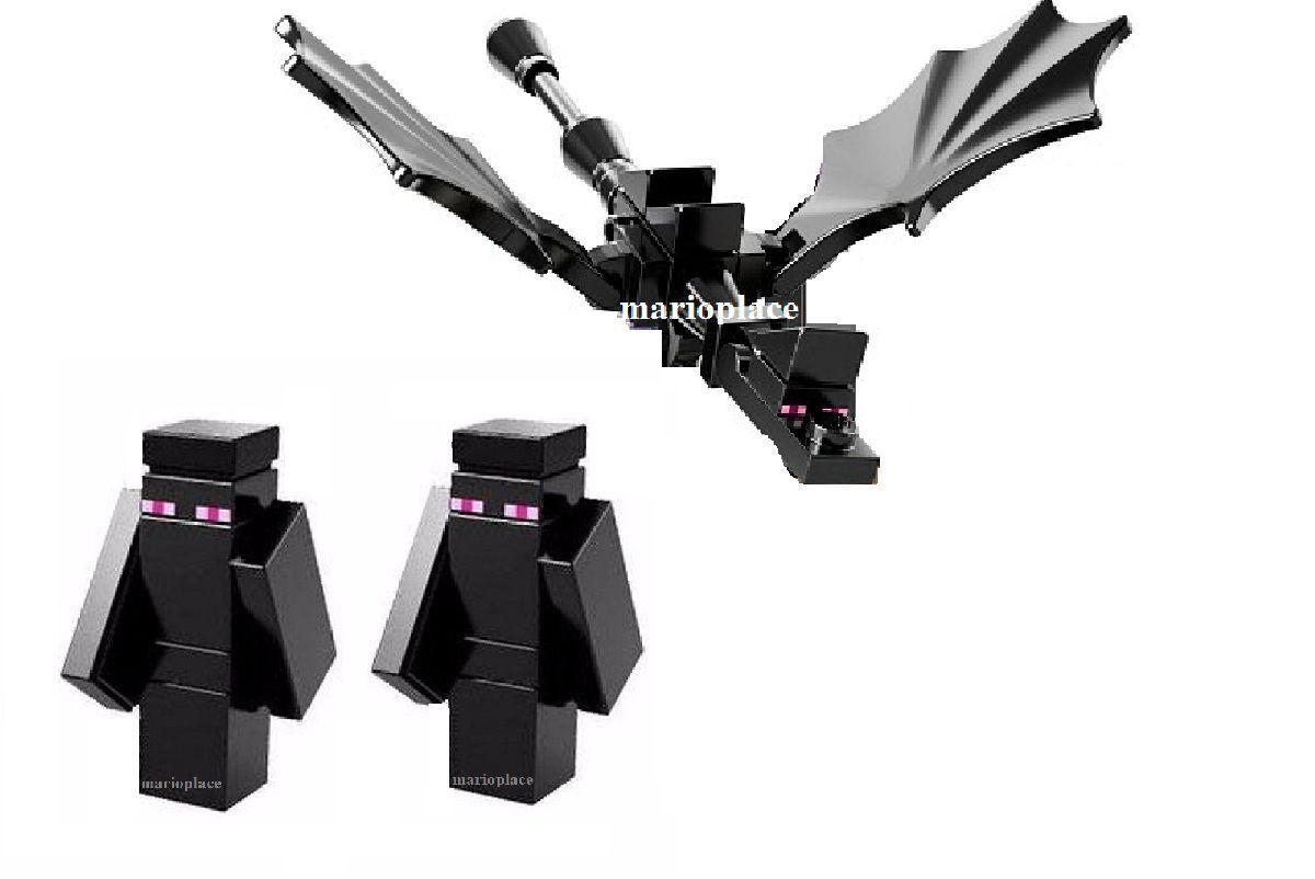 LEGO Minecraft 2 Enderman & 1 Ender Dragon Minifigures from 21107 The End New