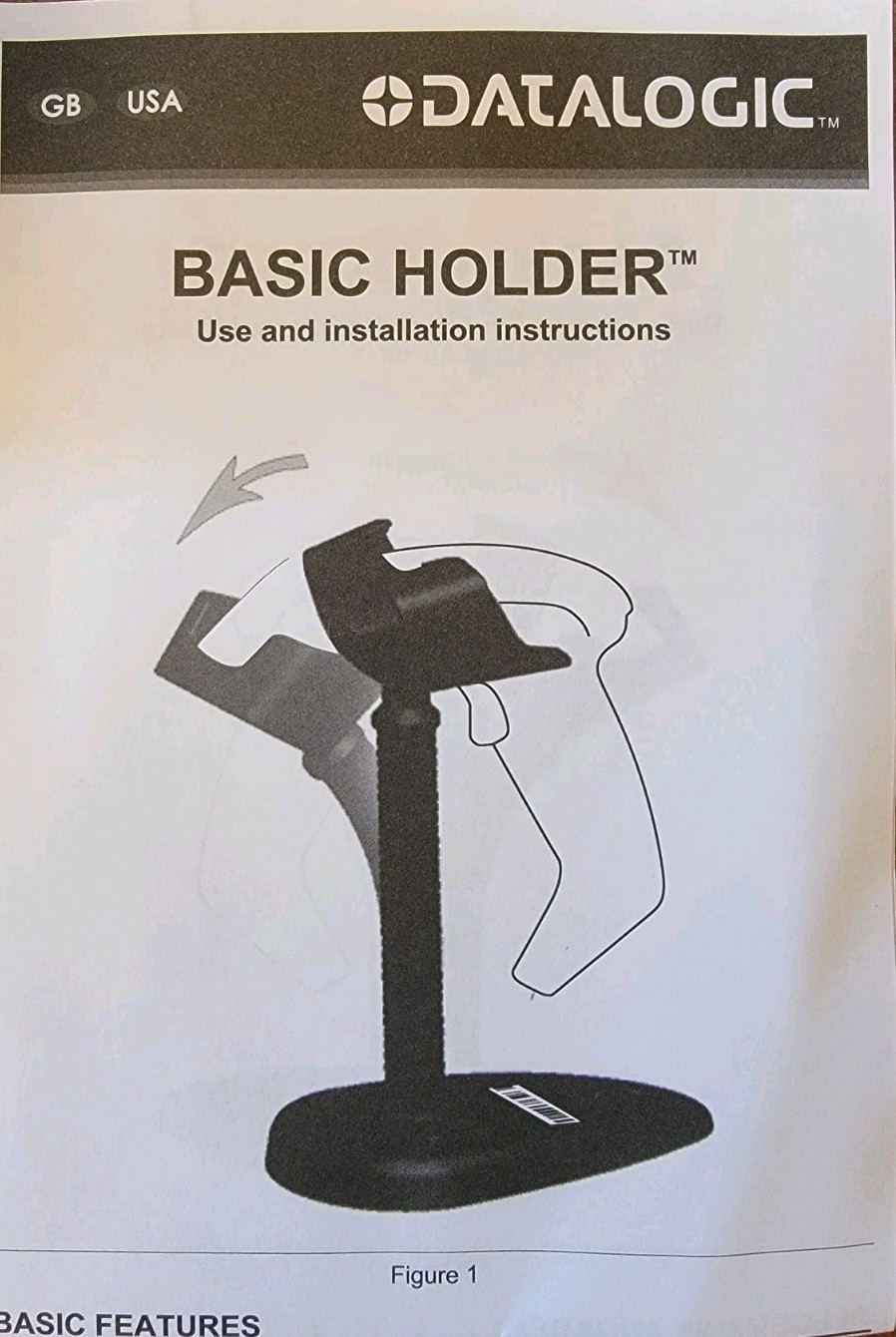 Datalogic Gryphon Basic Holder Stand For Barcode Scanner Part# STD-G040-BK New