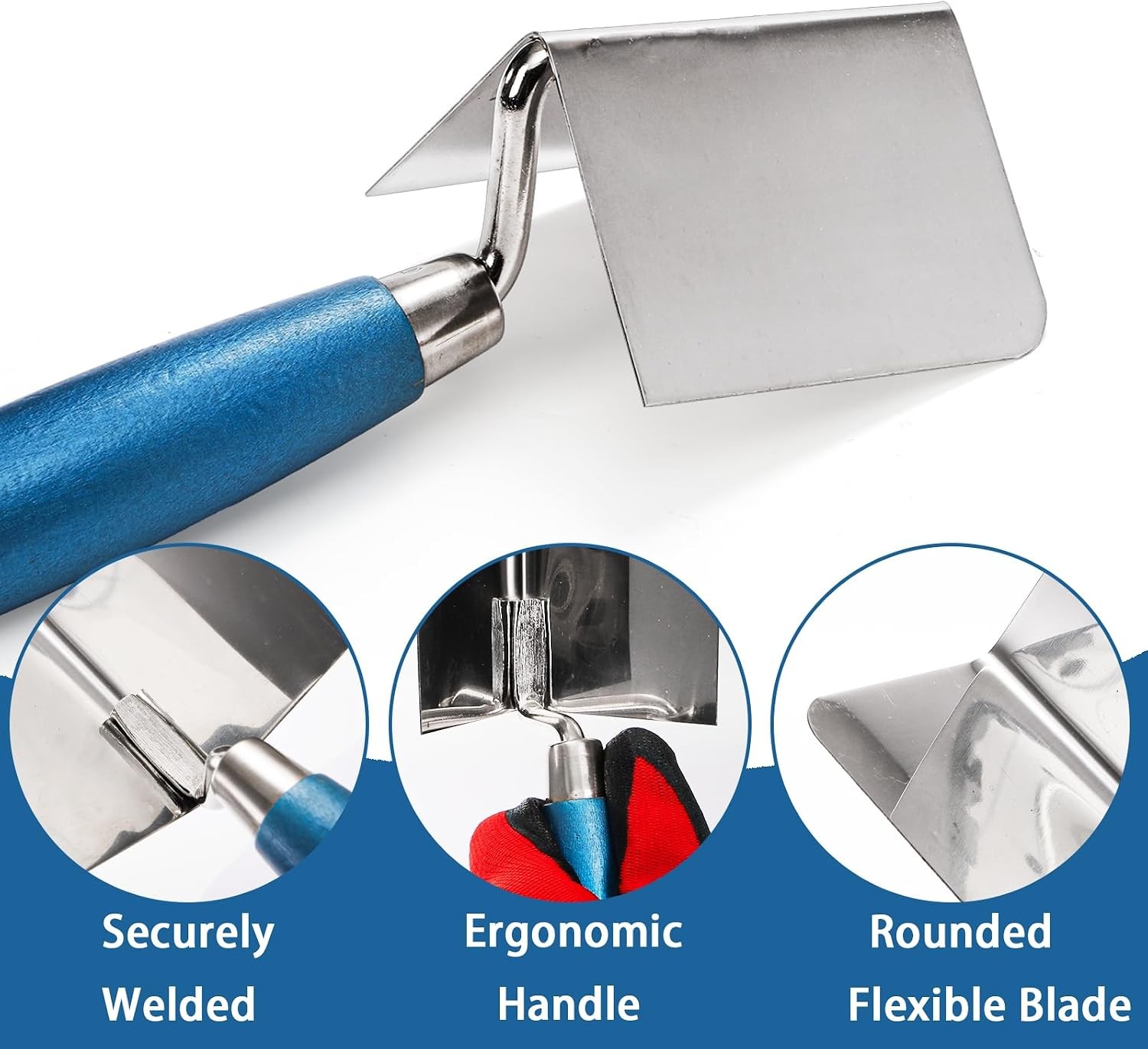 2 Pieces Drywall Corner Tool Set, Inside and Outside Corner Knife, Stainless