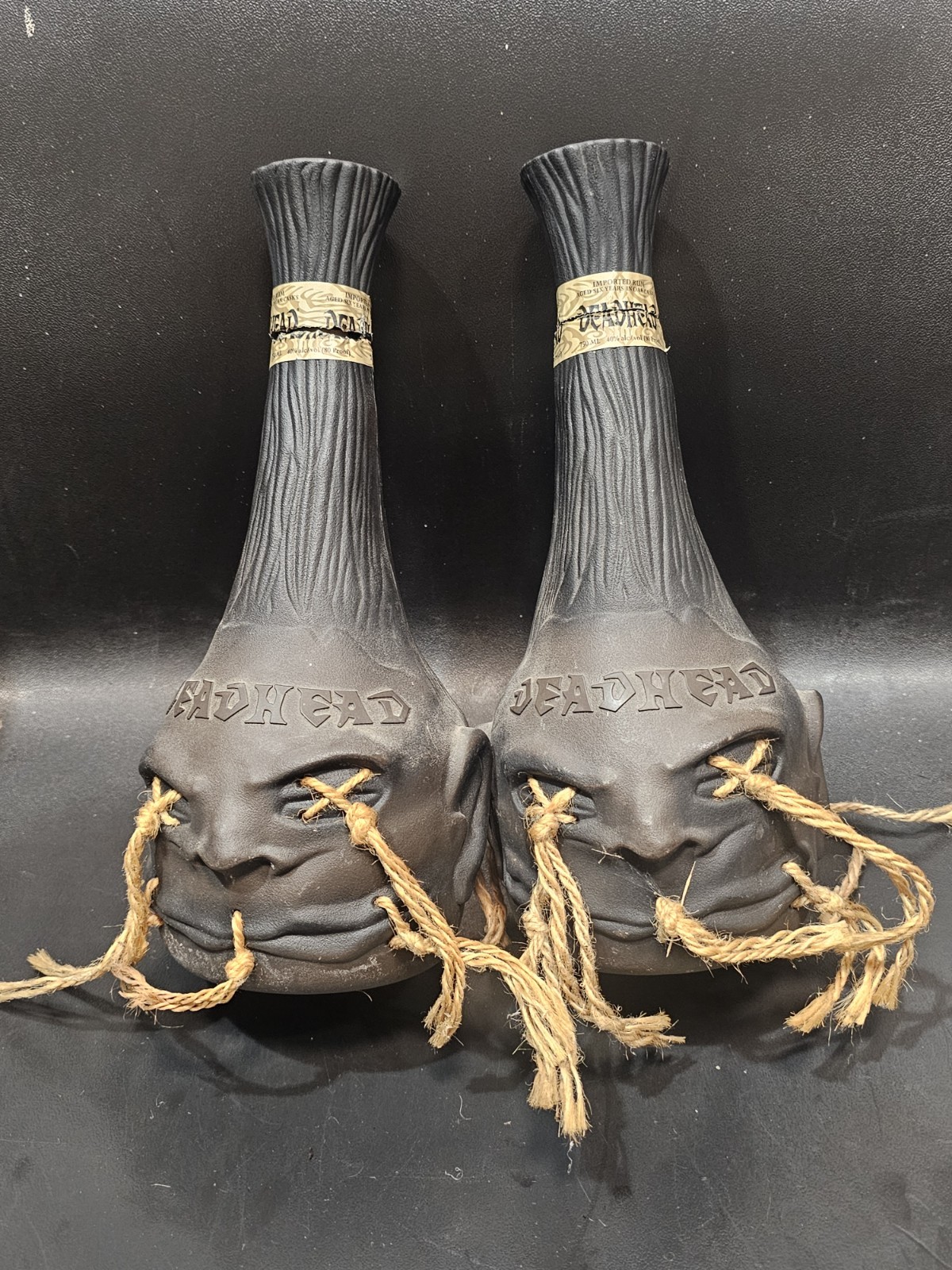 2 Deadhead Rum Tsantsa Empty Bottle Large Second Edition 750ml Shrunken Head