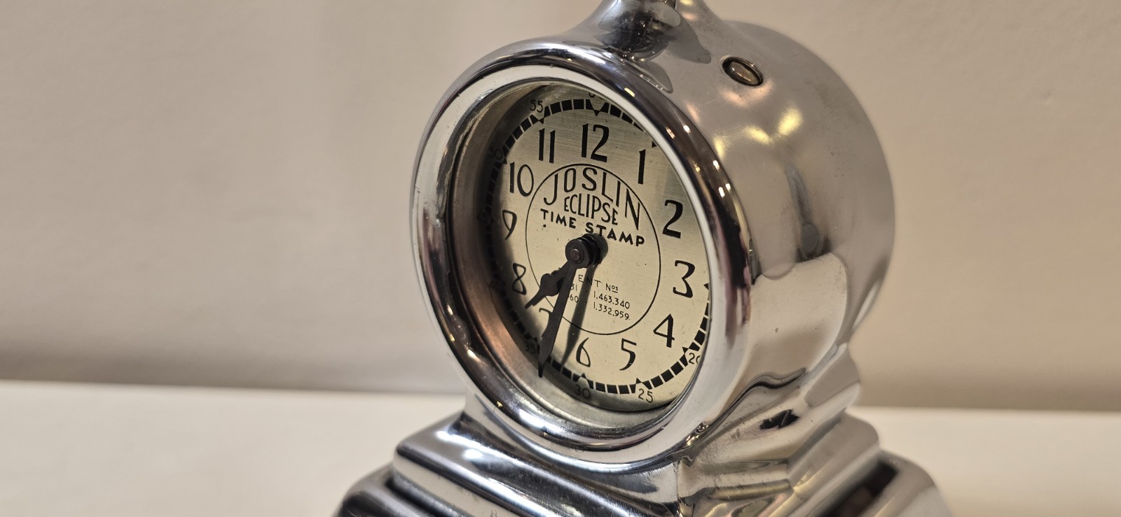 A.D. Joslin MFG CO Eclipse Time Stamp w/Box + Base - Amazing Shape CIB Needs Oil