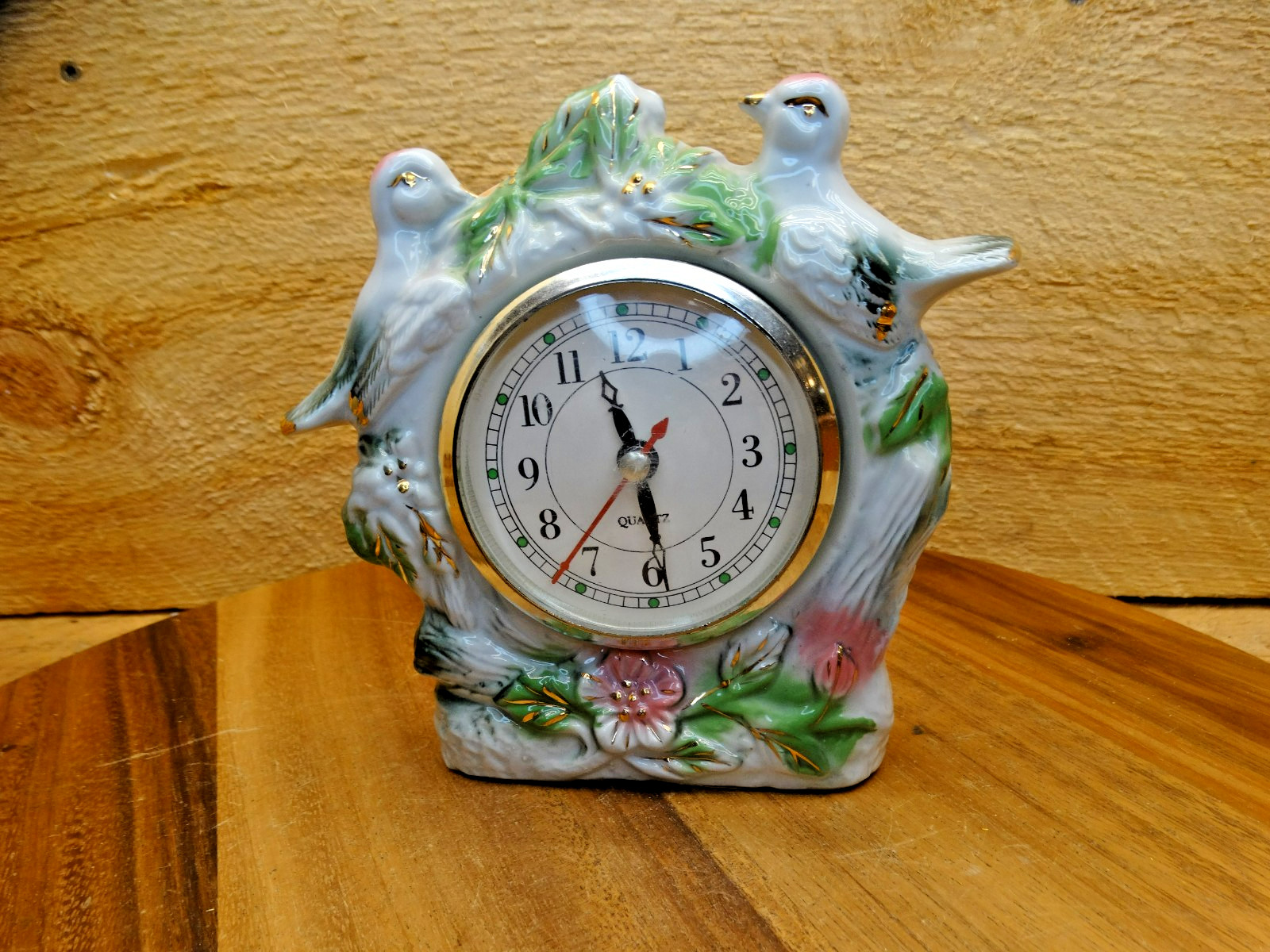 Nesting Doves Porcelain Ceramic Quartz Clock 6" X 6"