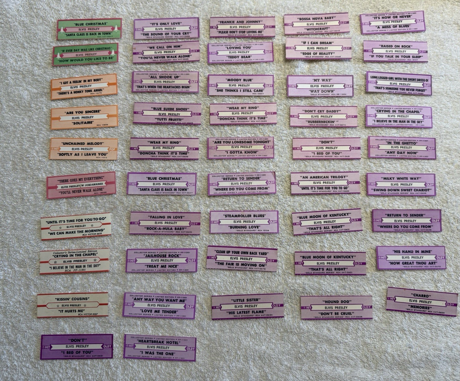 47 Jukebox Title Strip ELVIS PRESLEY  No Doubles Very Rare Unchained Melody