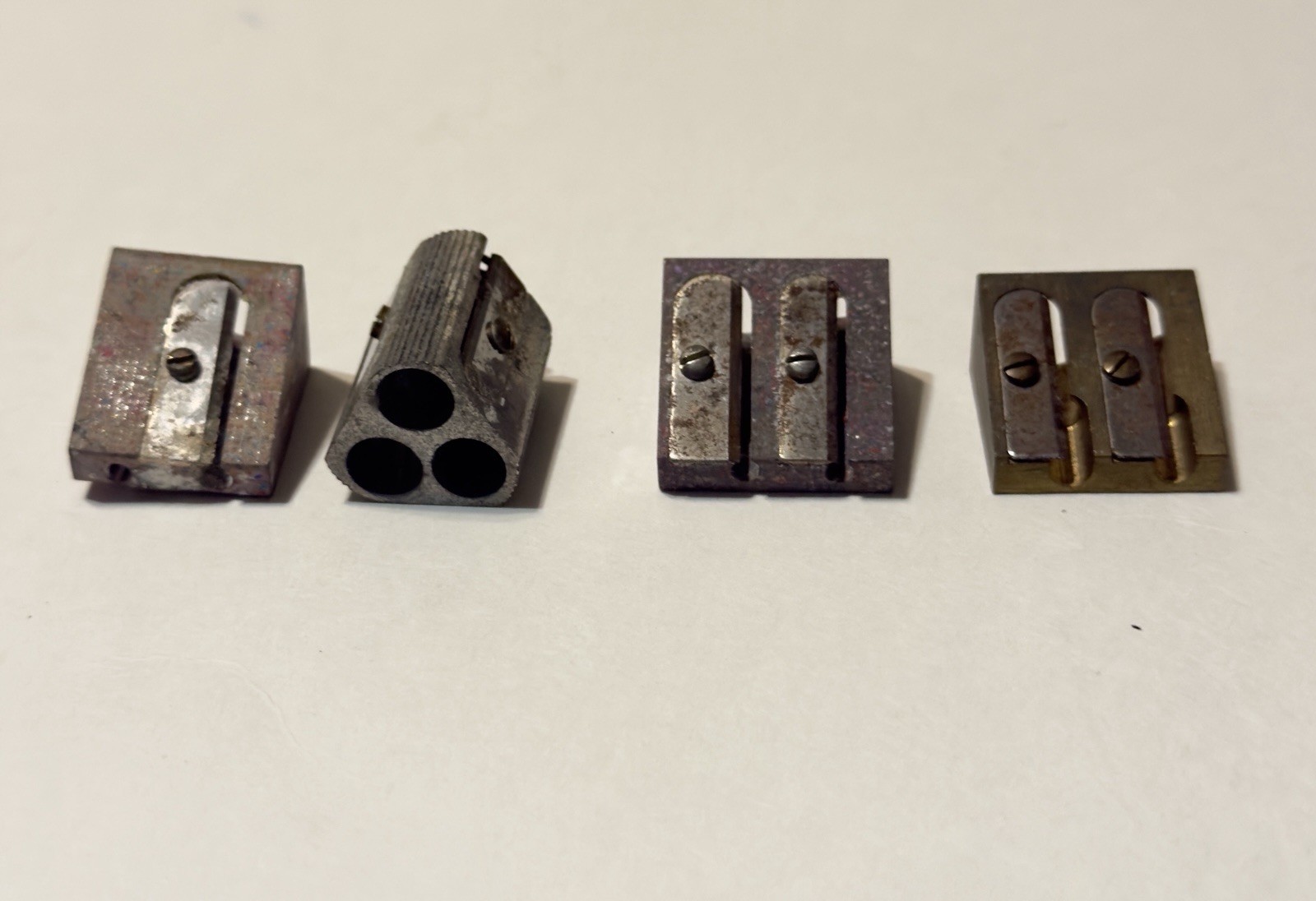 Vintage M+R Brass Two Hole Pencil Sharpener 603 aluminum 400/10 Mixed Lot Of 4
