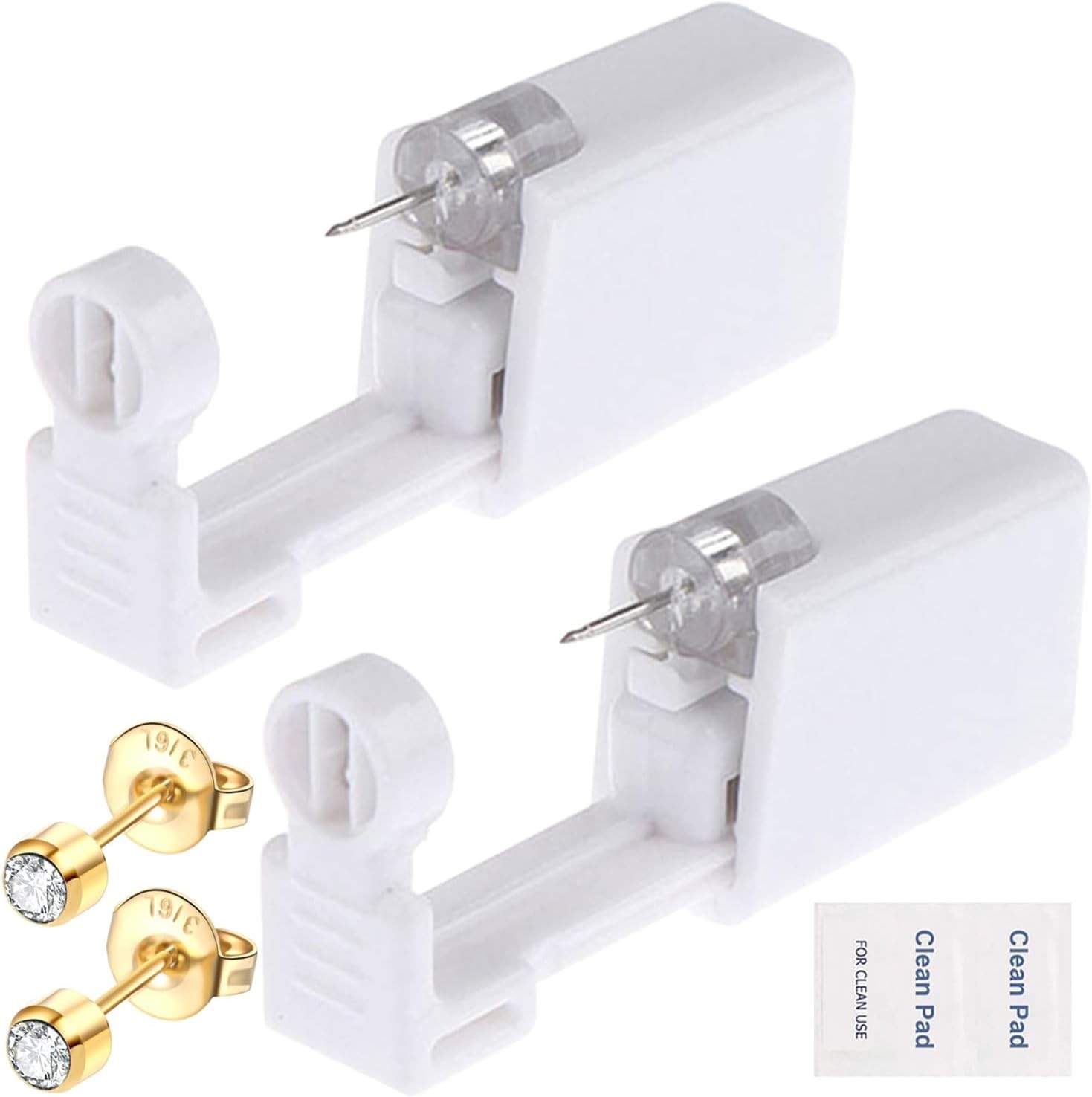 Ear Piercing Gun Kit 6Pcs Disposable Including 2Pcs Gold231
