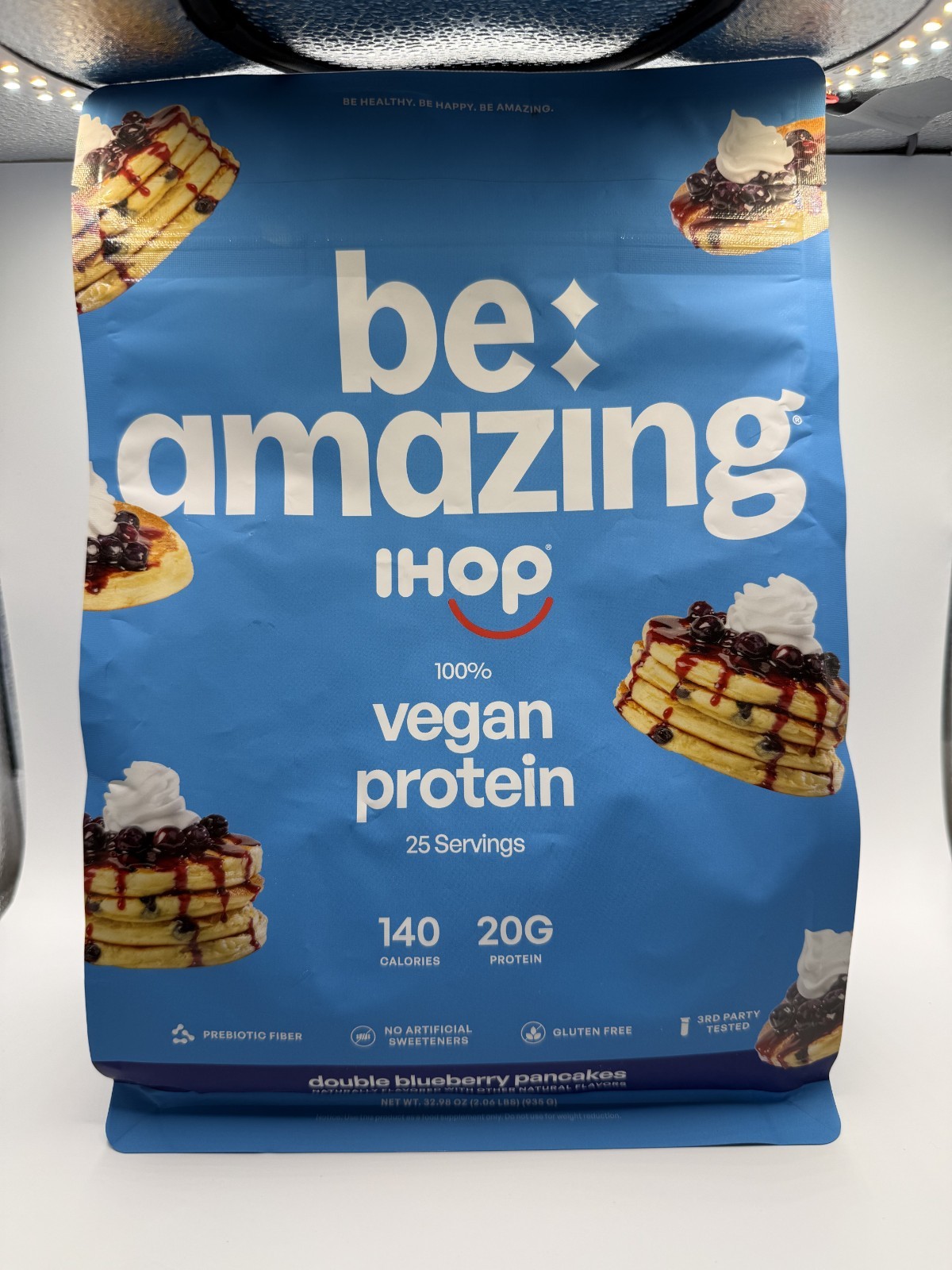 Be Amazing x IHOP Vegan Protein Powder Double Blueberry Pancakes 32.98 oz - New