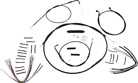 Magnum XR Clutch Brake Cable Kit Black w Blk for 15-17in Softail Standard 07-10