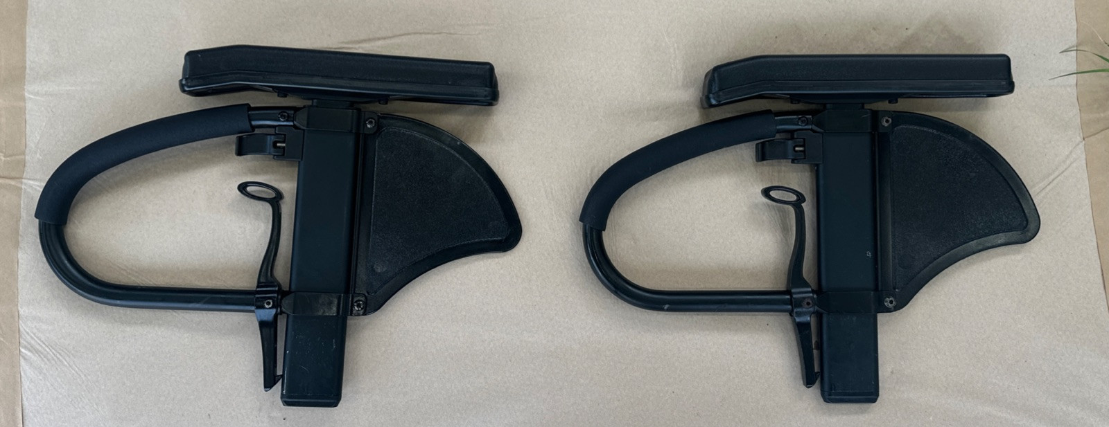 2 - QUICKIE 2 Single Post Wheelchair Armrest Side Assemblies Adjustible Height