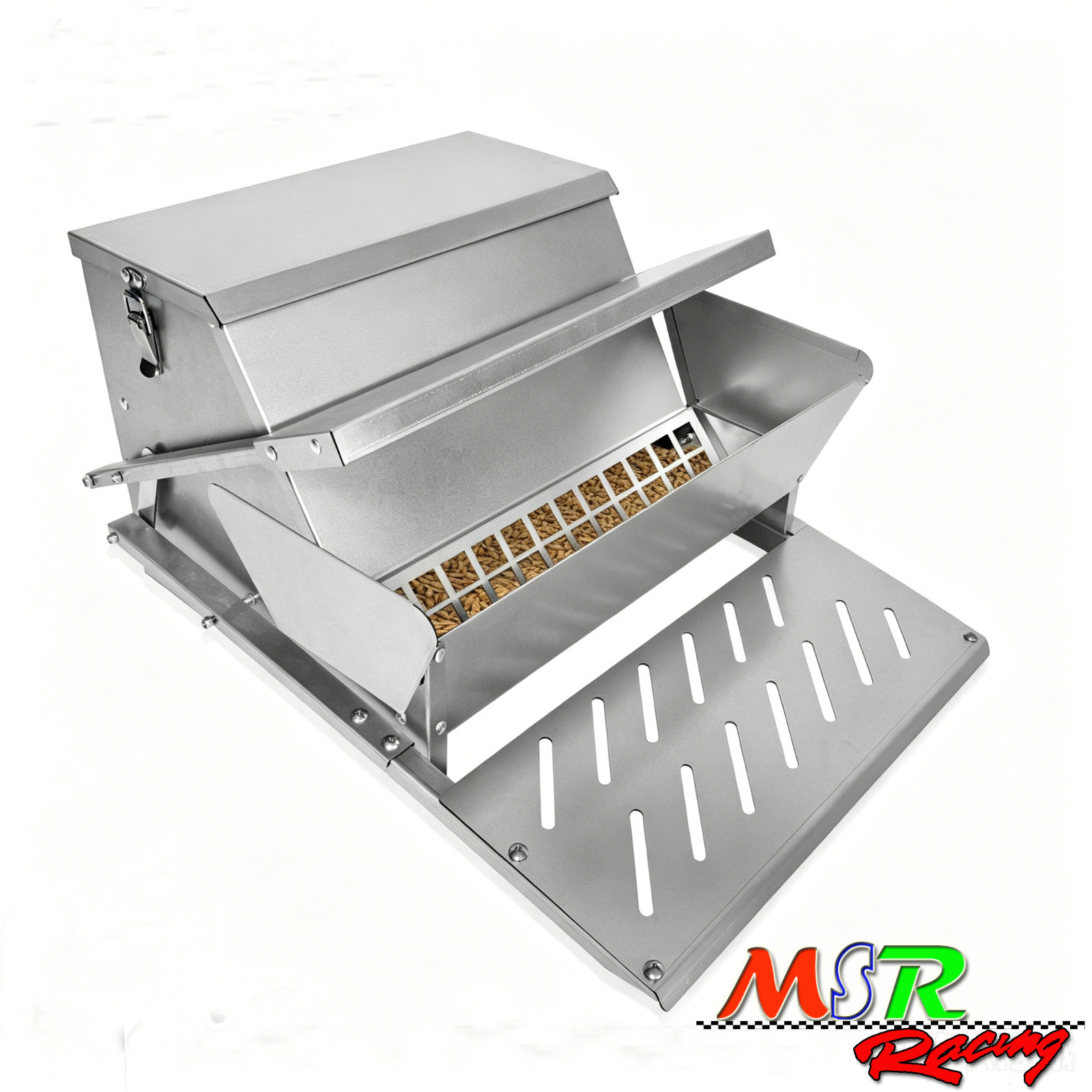 Automatic Chicken Feeder Galvanized Steel Poultry Feeder 25 Lb 10 Chickens