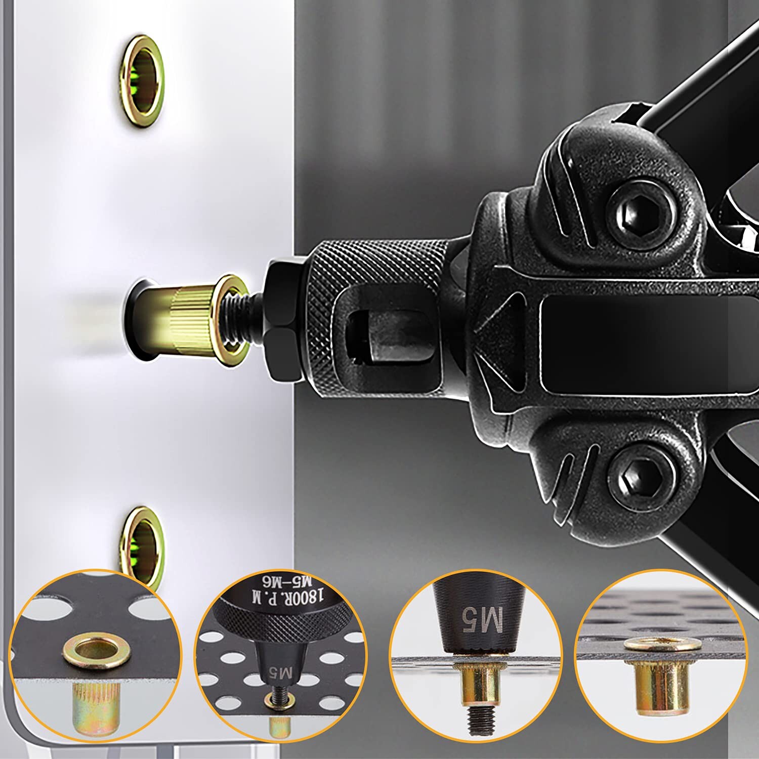 830PC Metric Rivet Nut Kit For Rivnut Gun Nut Setter Thread Setting Nutsert Tool