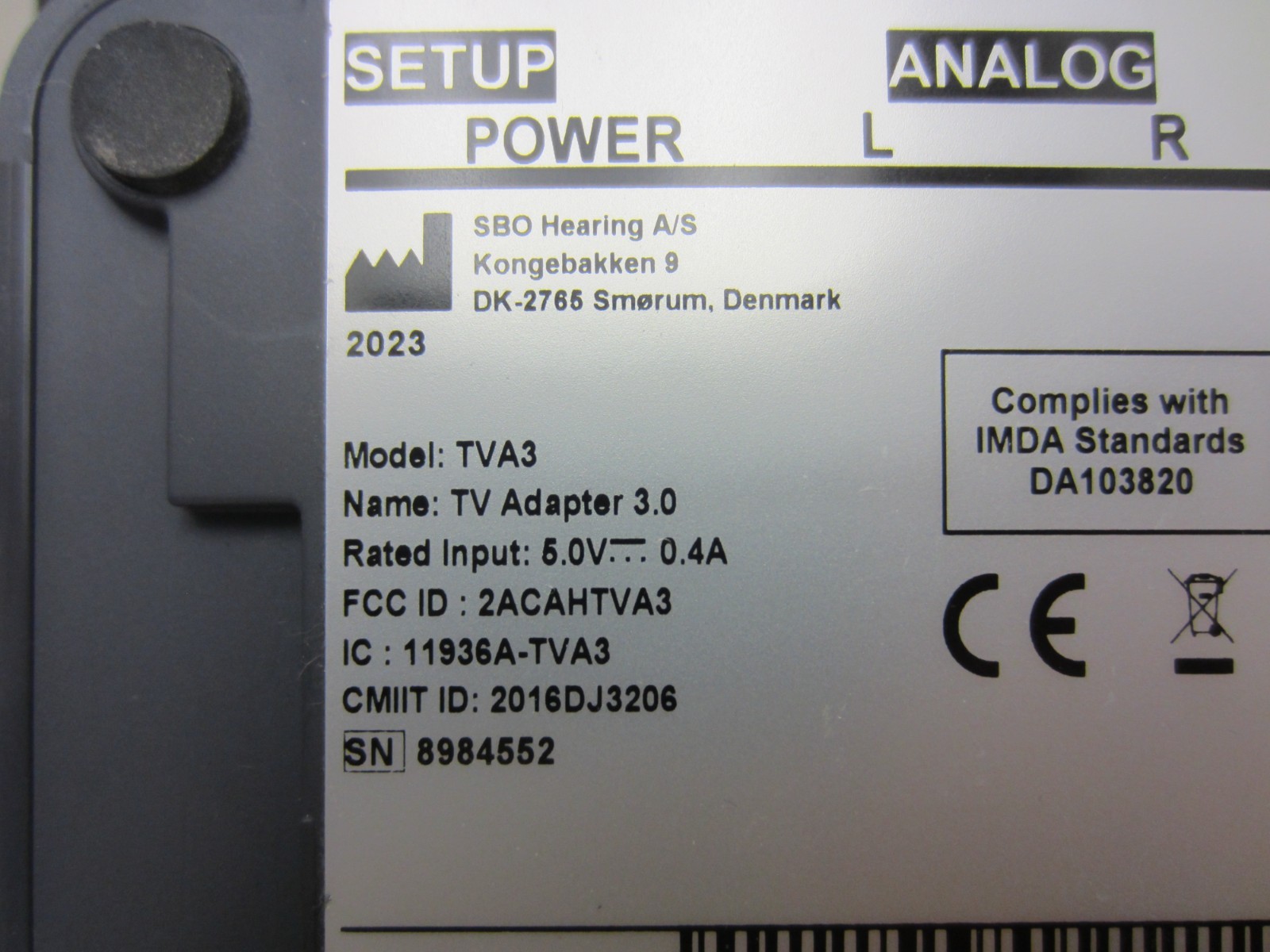 Oticon TV Adapter TVA3 Audio Streaming Device Transmitter Only
