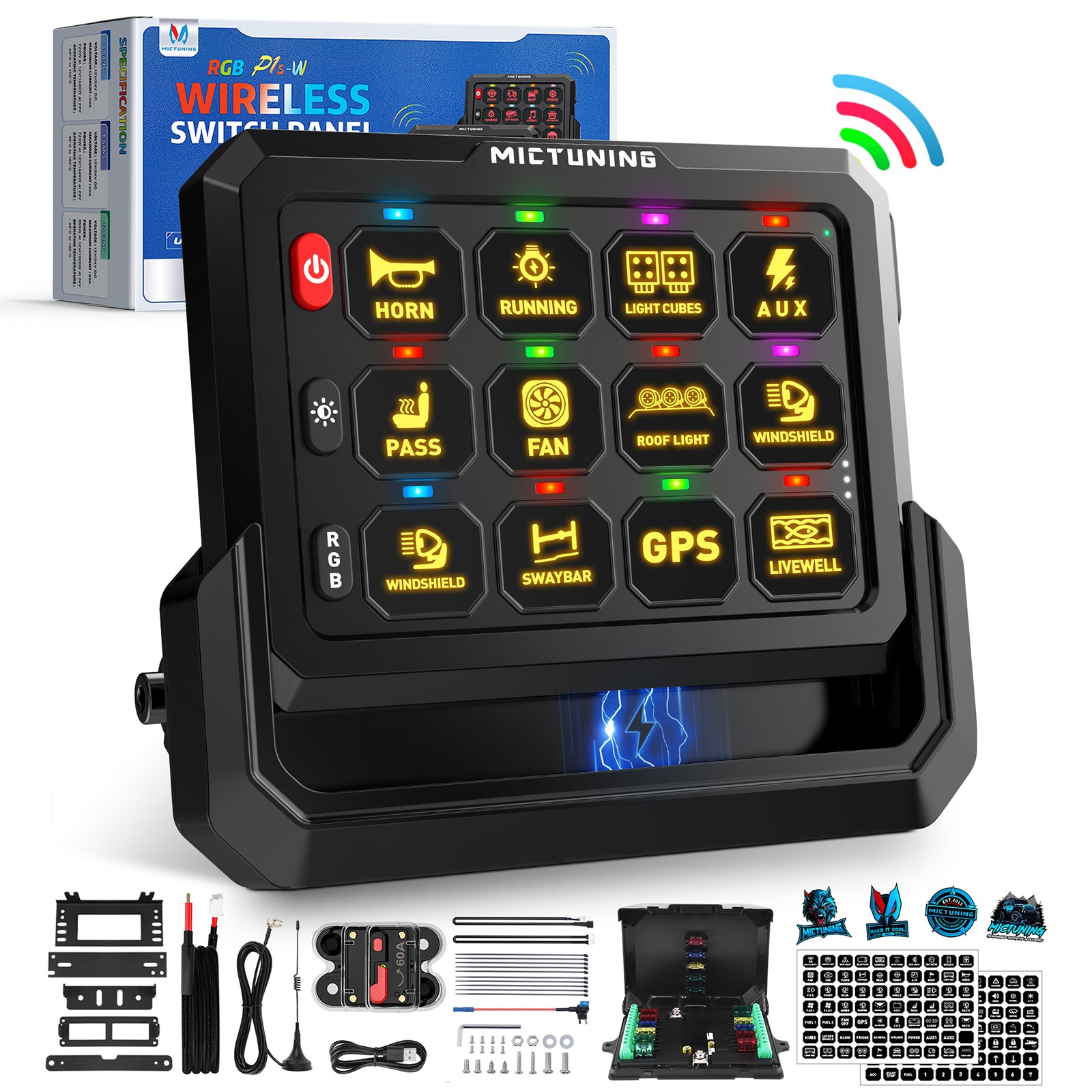Wireless RGB Led Switch Panel - 328FT Control Multifunction Toggle Flash Strobe