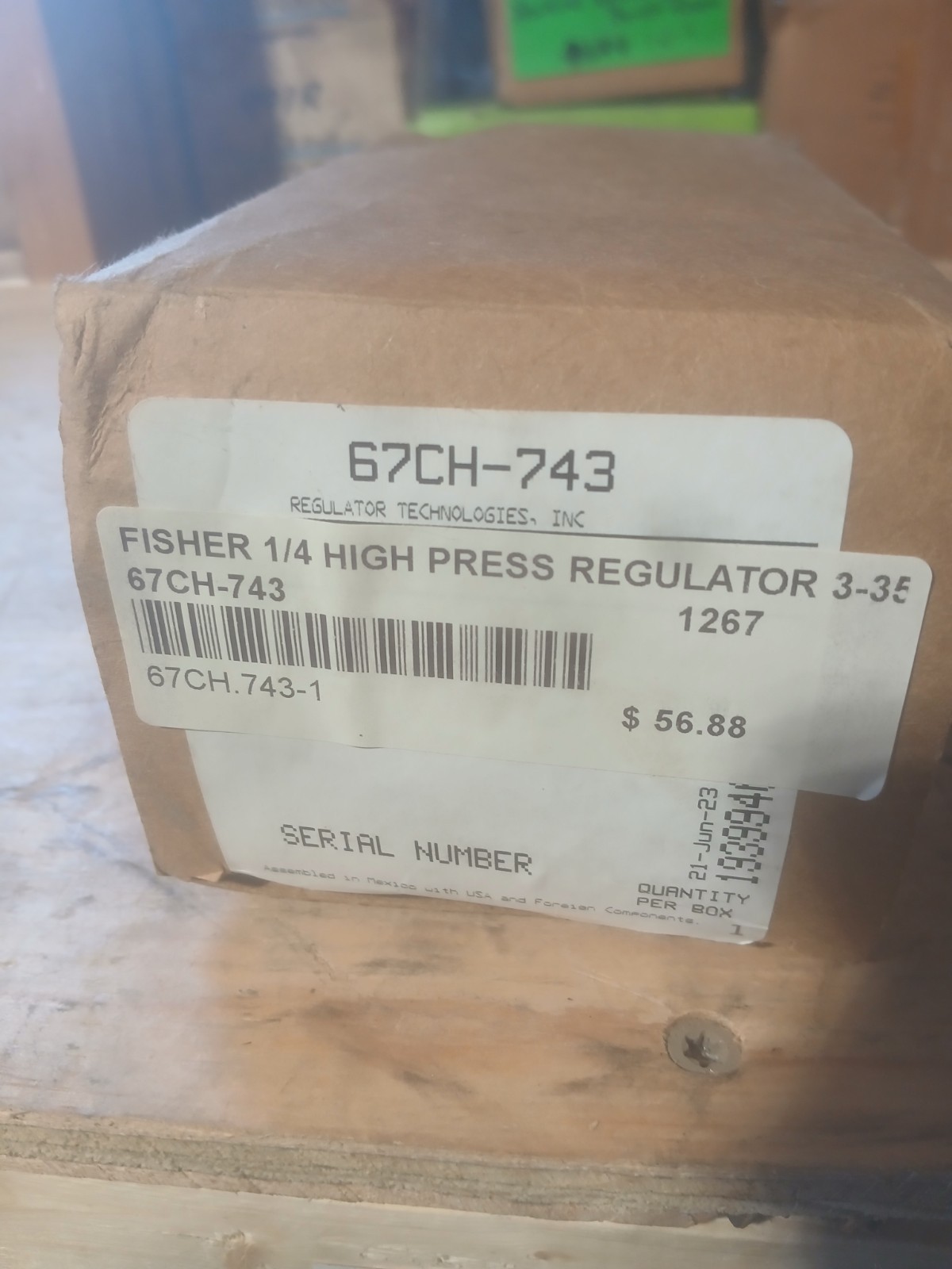 New EMERSON FISCHER 67CH-743 LP-GAS Regulator 250 PSI