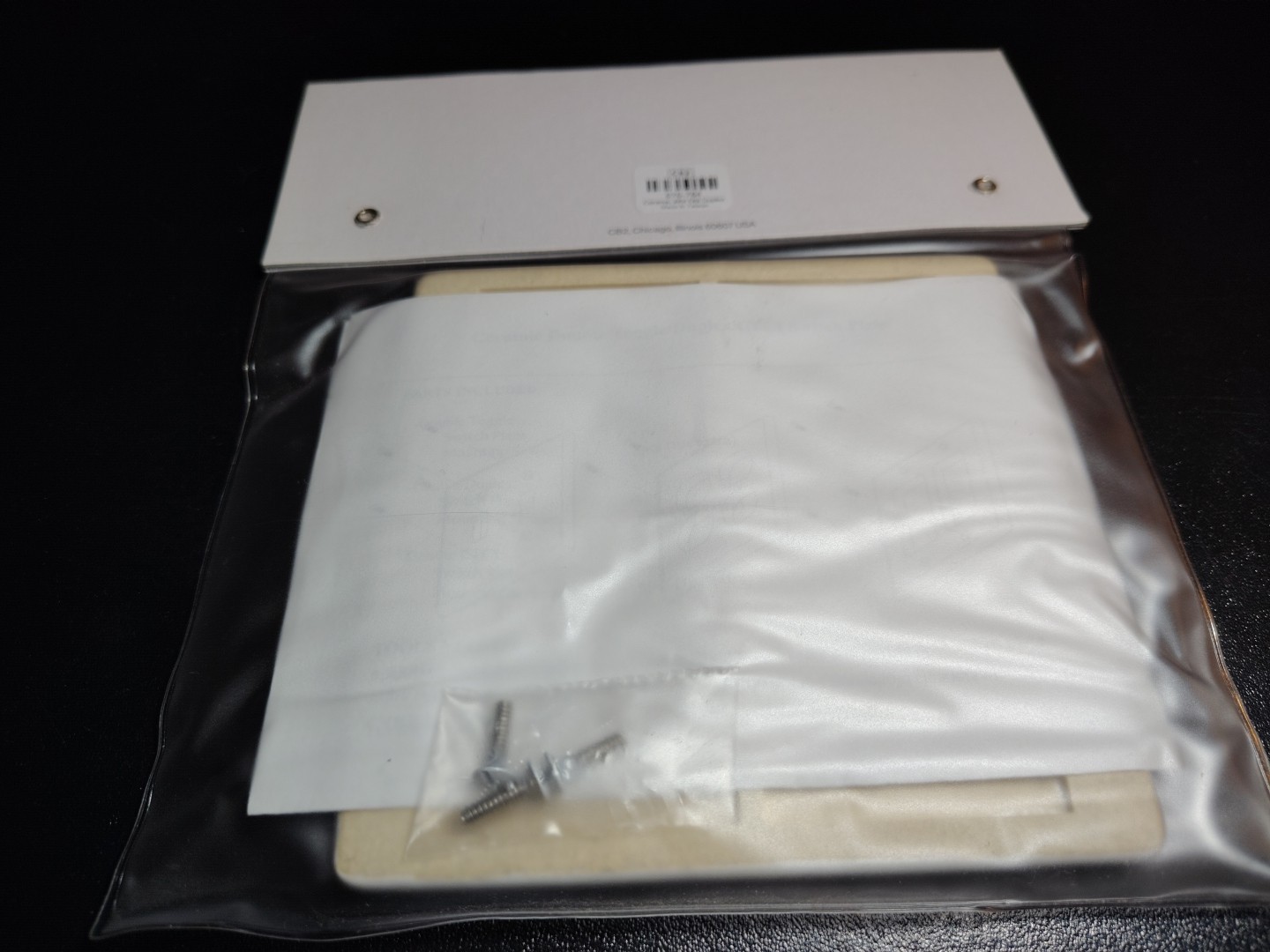 Crate & Barrel CB2 Switch Plate White Ceramic Double Duplex NWT