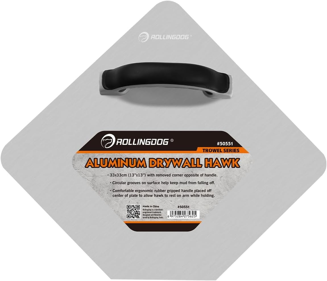 ROLLINGDOG 13" Aluminum Drywall Hawk - Professional Plastering Tool