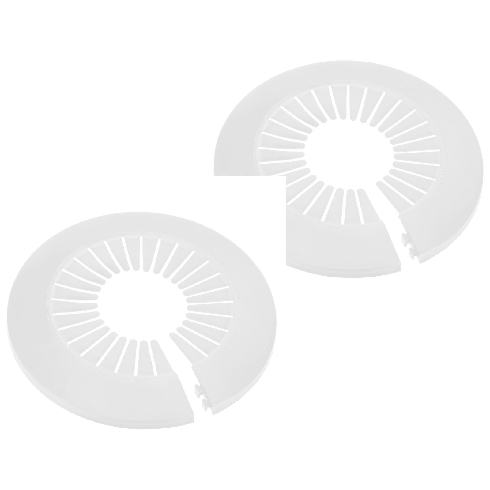 2-Pack Pipe Cover Decoration for 55mm-74mm Flange Water Pipe [White]