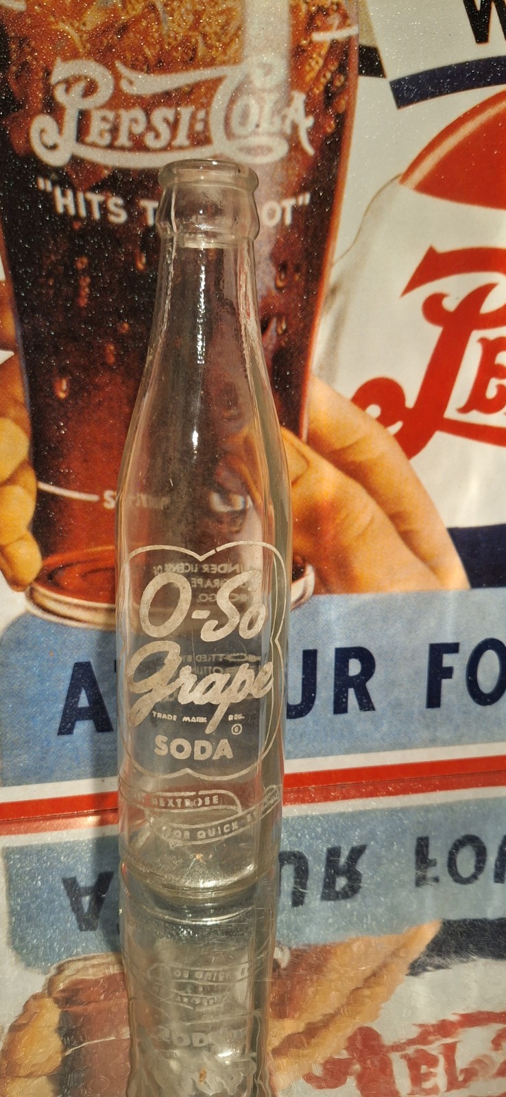 🍾 Vintage O-SO Grape Cola Soda Bottle Prop Paducah Kentucky
