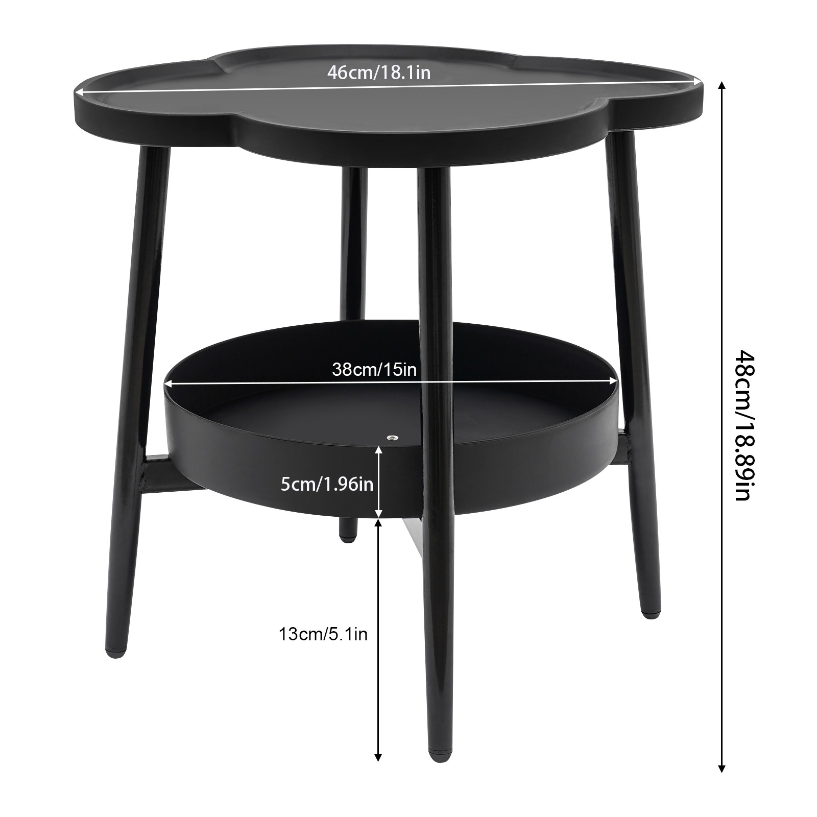 End Table 110LBS Heavy Duty Anti Slip Coffee&Tea Table, Sofa Side Snack Table