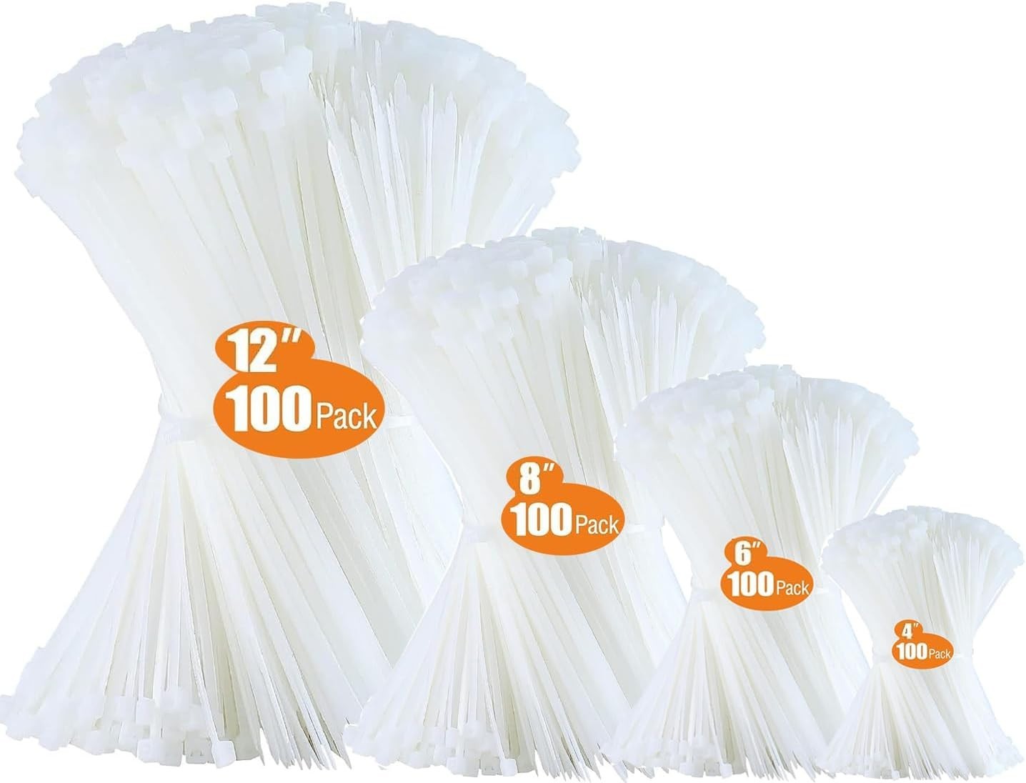 Essential 400-Pack of Assorted Zip Ties - Heavy Duty, UV Resistant & Fireproof