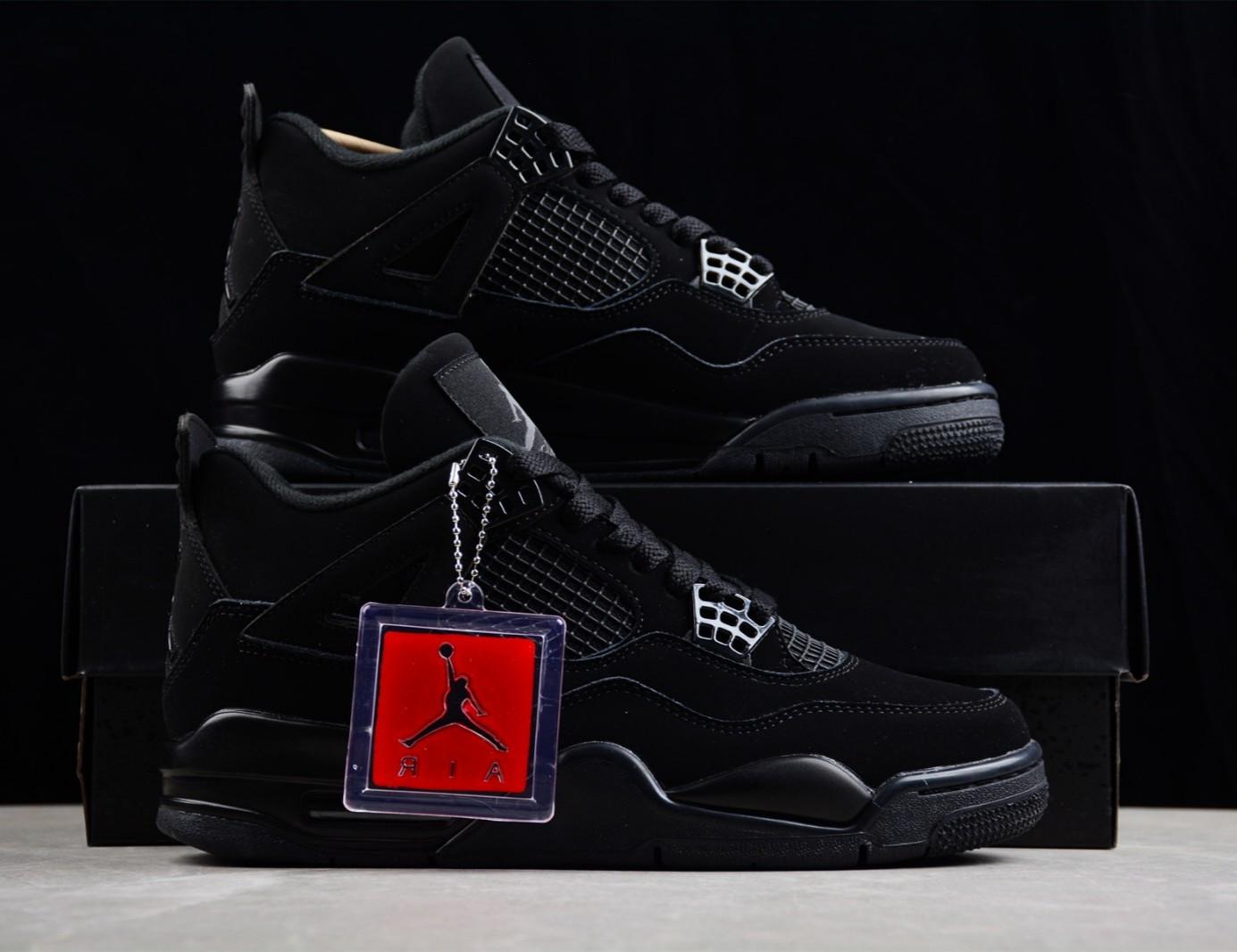 US Men's Size 7-12 Jordan 4 Retro "Black Cat" Basketball Shoes Mid Top